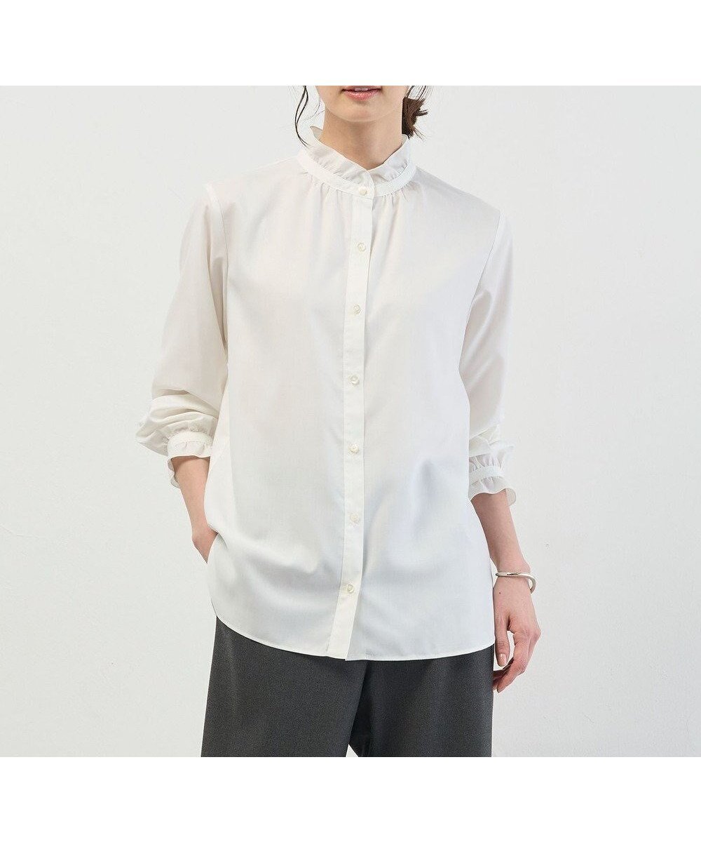 【ジェイ プレス/J.PRESS】のフルダルスパンマイクロピーチ ブラウス 人気、トレンドファッション・服の通販 founy(ファニー) 　ファッション　Fashion　レディースファッション　Fashion for Women　トップス・カットソー　Cut & Sew Tops　シャツ・ブラウス・オフィスカジュアル　Elegant Blouses & Button-Ups　インナー　Innerwear　フェミニン　Feminine, Girly　フリル　Frill, Ruffle　A/W・秋冬　Autumn/Winter　S/S・春夏　SS, Spring/Summer, Warm Season　新作・新入荷　New Arrivals / New In　夏　Summer　エレガント 上品　Elegant　 other-1|ID: prp329100004758089 ipo3291000000034425232