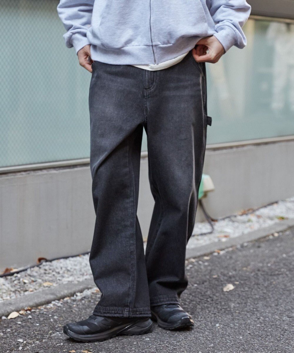 【ウィゴー/WEGO / MEN】のイージーペインターデニムパンツ インテリア・キッズ・メンズ・レディースファッション・服の通販 founy(ファニー) 　ファッション　Fashion　メンズファッション　Fashion for Men　ボトムス　Bottoms　デニムパンツ・ジーンズ　Denim Pants　ヴィンテージ　Vintage Style　春　Spring　シンプル　Simple, Minimal　スマホ　Smartphone, Mobile Device　セットアップ　Set-Up, Coordinated Outfit　ダウン　Down, Puffer　デニム　Denim, Jeans Material　ベーシック　Basic, Essential　無地　Plain, Solid Color　ループ　Loop, Loop Knit　ワイド　Wide, Wide Fit　S/S・春夏　SS, Spring/Summer, Warm Season　夏　Summer　デニムブラックソノタ|ID: prp329100004759066 ipo3291000000034434682