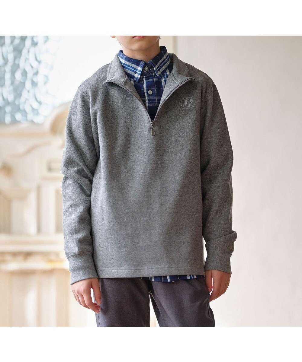 【ジェイ プレス/J.PRESS / KIDS】の【110-130cm】FRONT JIP ハーフジップトレーナー インテリア・キッズ・メンズ・レディースファッション・服の通販 founy(ファニー) ファッション Fashion キッズファッション Fashion for Kids トップス・カットソー Cut & Sew Tops カットソー Cut and Sewn Top シンプル Simple, Minimal スウェット / スエット Sweatshirt, Sweatwear スマホ Smartphone, Mobile Device A/W・秋冬 Autumn/Winter 冬 Winter / This Winter おすすめ Recommended / Our Picks 2023年 2023 2023-2024秋冬・A/W Autumn/Winter 2023–24 AW23–24 グレー系|ID: prp329100004760603 ipo3291000000034452032