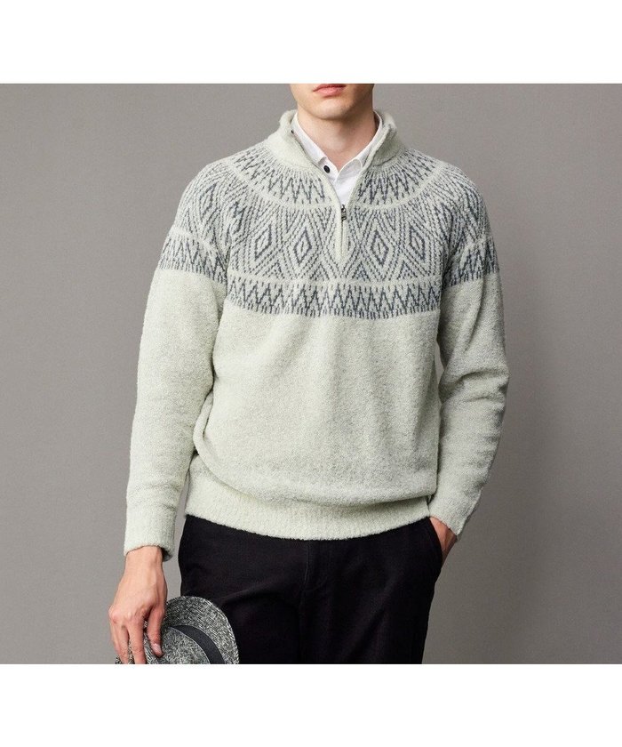 【ジョセフ アブード/JOSEPH ABBOUD / MEN】の【インポート素材/ふわふわ】ブークレー ハイネック ジップ プルオーバー ニット インテリア・キッズ・メンズ・レディースファッション・服の通販 founy(ファニー) https://founy.com/ ファッション Fashion メンズファッション Fashion for Men トップス・カットソー Cut & Sew Tops ニット・セーター / 定番トップス Knit Tops & Sweaters イタリア Italy インポート Imported Fashion ジップ Zip, Zipper ジャカード/ジャガード Jacquard, Woven Pattern セーター Sweater, Knitwear ハイネック High Neck, Mock Neck A/W・秋冬 Autumn/Winter エレガント 上品 Elegant |ID: prp329100004760617 ipo3291000000034452097