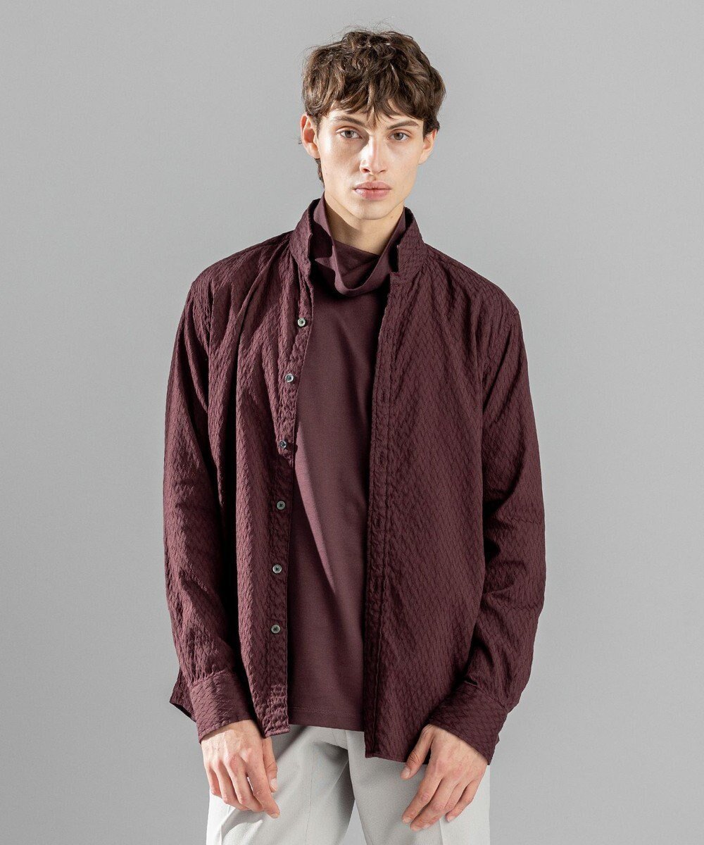 【ジョゼフ オム/JOSEPH HOMME / MEN】のアロージャガードストレッチ ウイングカラーシャツ インテリア・キッズ・メンズ・レディースファッション・服の通販 founy(ファニー) 　ファッション　Fashion　メンズファッション　Fashion for Men　トップス・カットソー　Cut & Sew Tops　メンズシャツ　Shirts　インナー　Innerwear　シェイプ　Shape, Slim Fit　ジャケット　Jacket, Outerwear　ストレッチ　Stretch, Stretchy Fabric　夏　Summer　S/S・春夏　SS, Spring/Summer, Warm Season　A/W・秋冬　Autumn/Winter　長袖　Long Sleeve, Full Sleeve　ブラウン系|ID: prp329100004760625 ipo3291000000034452154