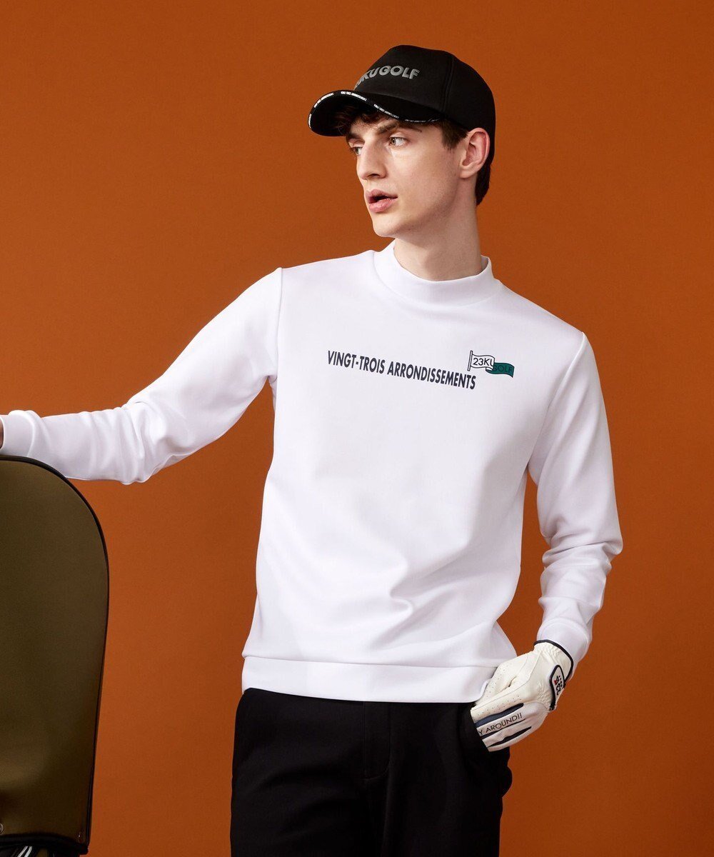 【23区 ゴルフ/23区GOLF / MEN】の【MEN】フロントロゴ モックネックシャツ 人気、トレンドファッション・服の通販 founy(ファニー) 　ファッション　Fashion　メンズファッション　Fashion for Men　トップス・カットソー　Cut & Sew Tops　メンズシャツ　Shirts　カットソー　Cut and Sewn Top　コンパクト　Compact, Small Size　スラックス　Slacks, Dress Pants　フロント　Front, Front Design　吸水　Absorbent, Quick-Dry　秋　Autumn　A/W・秋冬　Autumn/Winter　 other-1|ID: prp329100004760632 ipo3291000000034452184