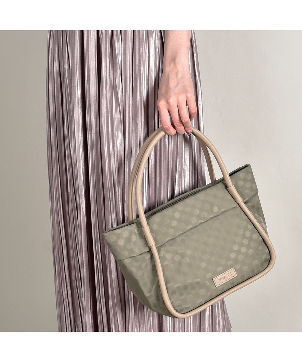 【イザック/Y'SACCS】のPolka Dots パイピングトート Sサイズ インテリア・キッズ・メンズ・レディースファッション・服の通販 founy(ファニー) 　ファッション　Fashion　レディースファッション　Fashion for Women　バッグ　Bags　トラベル　Travel, Travel Gear　ポケット　Pocket, Pocket Detail　人気　Popular, Best Seller　定番　Standard, Basic Item　水玉　Polka Dot, Dot Pattern　グレージュ|ID: prp329100004761926 ipo3291000000034463666
