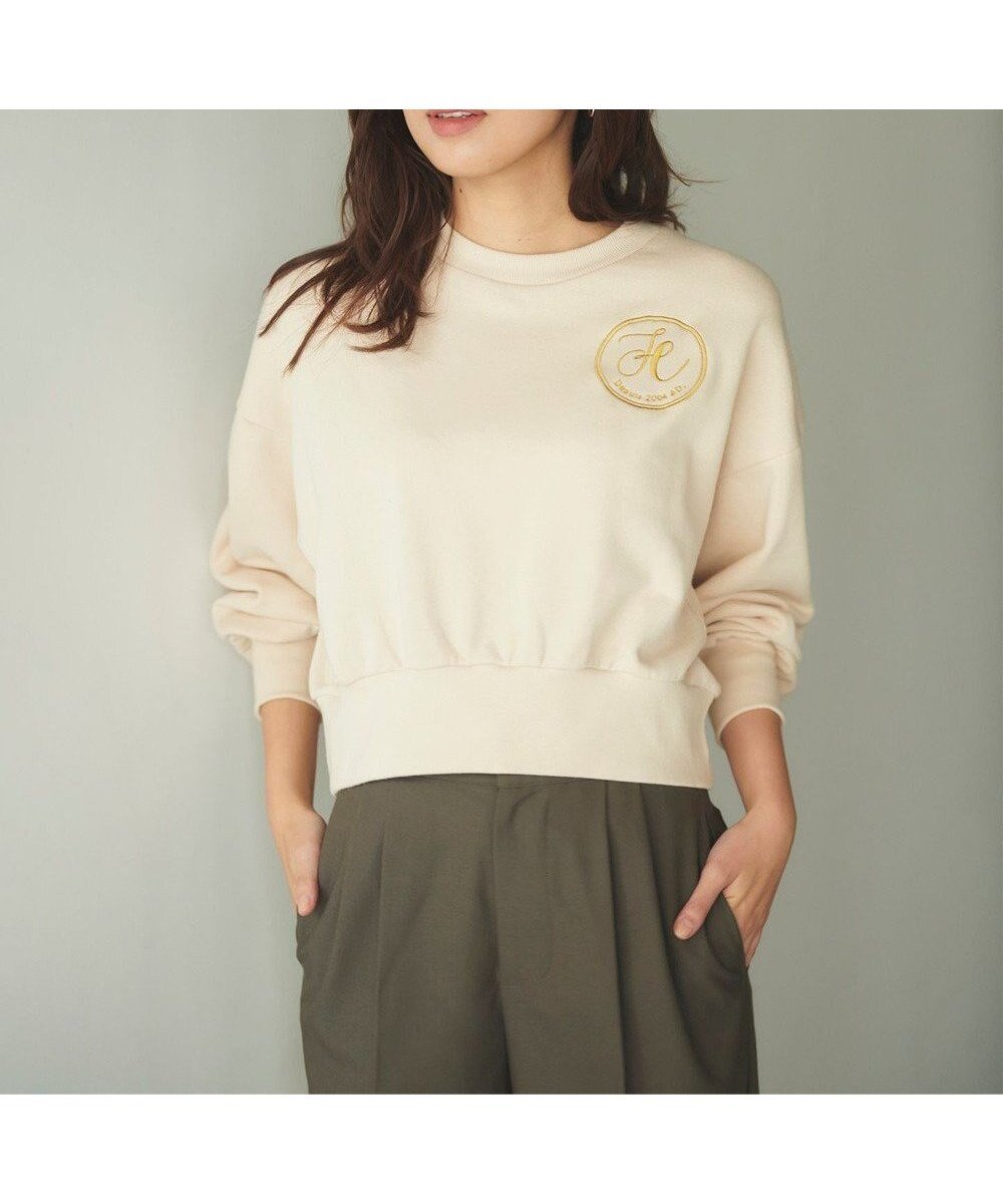 【フェルゥ/Feroux】の【洗える】ロゴ刺繍裏毛 プルオーバー インテリア・キッズ・メンズ・レディースファッション・服の通販 founy(ファニー) ファッション Fashion レディースファッション Fashion for Women トップス・カットソー Cut & Sew Tops シャツ・ブラウス・オフィスカジュアル Elegant Blouses & Button-Ups ロングTシャツ・Tシャツ Longline T-Shirts & Tees カジュアルプルオーバー・ニットトップス Pullovers & Knit Tops / Casual Pullovers カットソー・ベーシックTシャツ Cut-and-Sewn Tops / Stretch Tees & Basics おすすめ Recommended / Our Picks インナー Innerwear カットソー Cut and Sewn Top コンパクト Compact, Small Size 洗える Machine Washable A/W・秋冬 Autumn/Winter ベージュ系|ID: prp329100004761929 ipo3291000000034463708