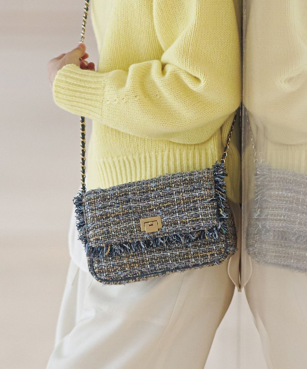 【23区/NIJYUSANKU】のGIOLICAツイード ショルダーバッグ 人気、トレンドファッション・服の通販 founy(ファニー) 　ファッション　Fashion　レディースファッション　Fashion for Women　バッグ　Bags　イタリア　Italy　ジャケット　Jacket, Outerwear　ツイード／ツィード　Choker, Choker Necklace　ツイード　Twill, Twill Weave　フェイクレザー　Faux Leather, PU Leather　フラップ　Flap, Flap Pocket　フランス　France, French　フリンジ　Fringe, Tassel　ミックス　Mix, Mixed Style　エレガント 上品　Elegant　 other-1|ID: prp329100004761939 ipo3291000000034485400