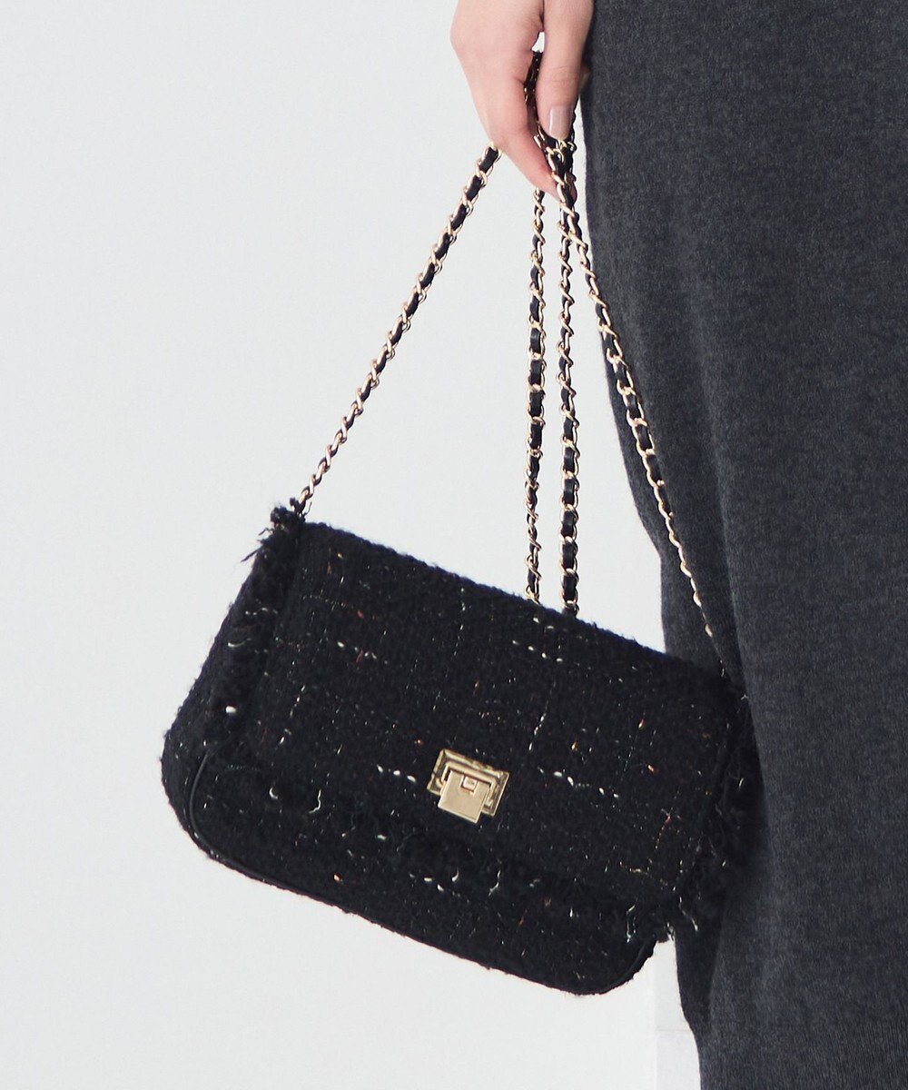 【23区/NIJYUSANKU】のGIOLICAツイード ショルダーバッグ インテリア・キッズ・メンズ・レディースファッション・服の通販 founy(ファニー) 　ファッション　Fashion　レディースファッション　Fashion for Women　バッグ　Bags　イタリア　Italy　ジャケット　Jacket, Outerwear　ツイード／ツィード　Choker, Choker Necklace　ツイード　Twill, Twill Weave　フェイクレザー　Faux Leather, PU Leather　フラップ　Flap, Flap Pocket　フランス　France, French　フリンジ　Fringe, Tassel　ミックス　Mix, Mixed Style　エレガント 上品　Elegant　ブラックミックス|ID: prp329100004761939 ipo3291000000034485402