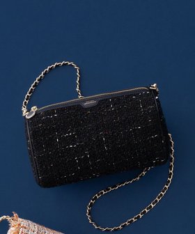 【23区/NIJYUSANKU】のGIOLICAツイード シリンダー ショルダーバッグ 人気、トレンドファッション・服の通販 founy(ファニー) ファッション Fashion レディースファッション Fashion for Women バッグ Bags イタリア Italy ジャケット Jacket, Outerwear チャーム Charm, Pendant ツイード／ツィード Choker, Choker Necklace ツイード Twill, Twill Weave フェイクレザー Faux Leather, PU Leather フォルム Silhouette, Form フランス France, French ミックス Mix, Mixed Style メタル Metal, Metal Parts エレガント 上品 Elegant |ID:prp329100004761940