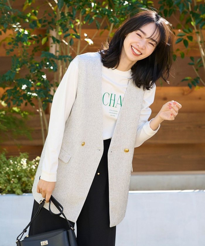 【エニー/ANY】の【手洗い可能】ツィードライクブッチャージレ インテリア・キッズ・メンズ・レディースファッション・服の通販 founy(ファニー) https://founy.com/ ファッション Fashion レディースファッション Fashion for Women アウター Coat / Outerwear Collection トップス・カットソー Cut & Sew Tops ベスト&ジレ / 重ね着スタイル Vests & Gilets おすすめ Recommended / Our Picks クラシカル Classical, Vintage-Inspired ツイード Twill, Twill Weave トレンド Trend, Trending Now フロント Front, Front Design ベスト Vest, Waistcoat ポケット Pocket, Pocket Detail エレガント 上品 Elegant 人気 Popular, Best Seller 夏 Summer 春 Spring S/S・春夏 SS, Spring/Summer, Warm Season |ID: prp329100004761975 ipo3291000000034463842