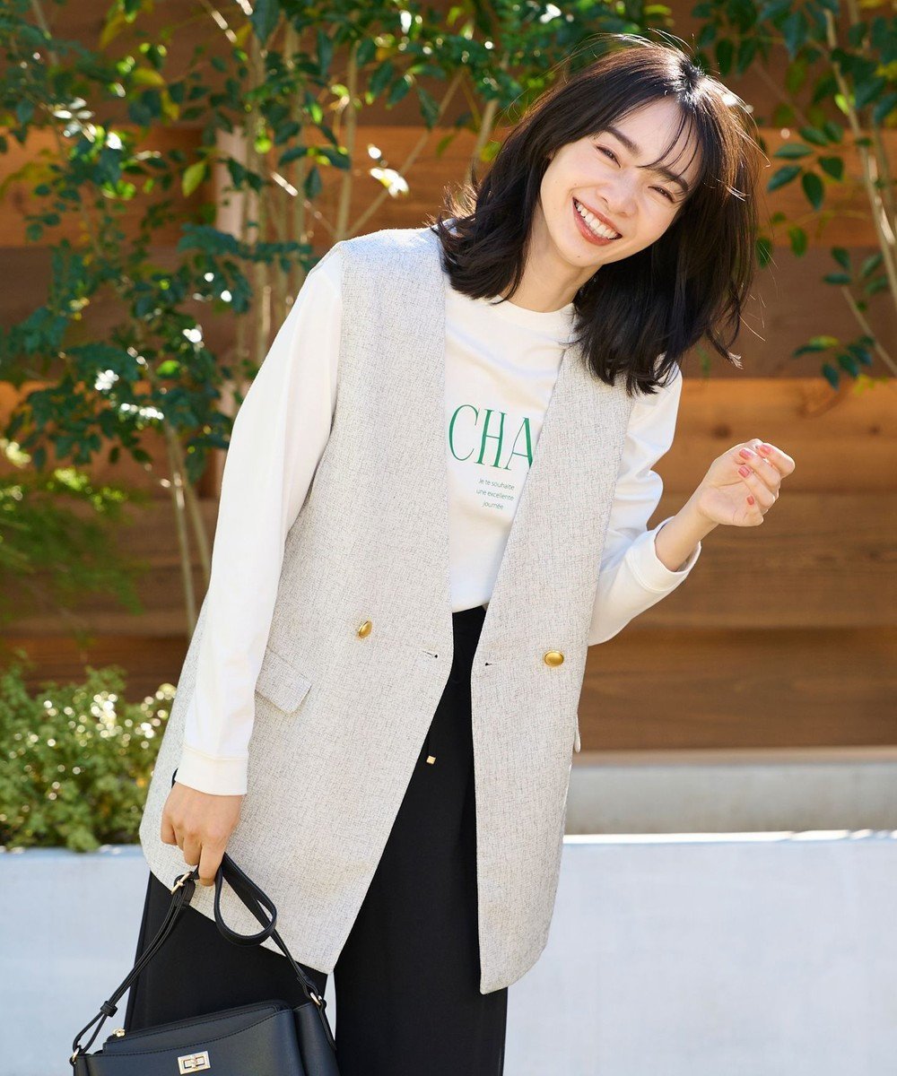 【エニー/ANY】の【手洗い可能】ツィードライクブッチャージレ 人気、トレンドファッション・服の通販 founy(ファニー) 　ファッション　Fashion　レディースファッション　Fashion for Women　アウター　Coat / Outerwear Collection　トップス・カットソー　Cut & Sew Tops　ベスト&ジレ / 重ね着スタイル　Vests & Gilets　おすすめ　Recommended / Our Picks　クラシカル　Classical, Vintage-Inspired　ツイード　Twill, Twill Weave　トレンド　Trend, Trending Now　フロント　Front, Front Design　ベスト　Vest, Waistcoat　ポケット　Pocket, Pocket Detail　エレガント 上品　Elegant　人気　Popular, Best Seller　夏　Summer　春　Spring　S/S・春夏　SS, Spring/Summer, Warm Season　 other-1|ID: prp329100004761975 ipo3291000000034463842