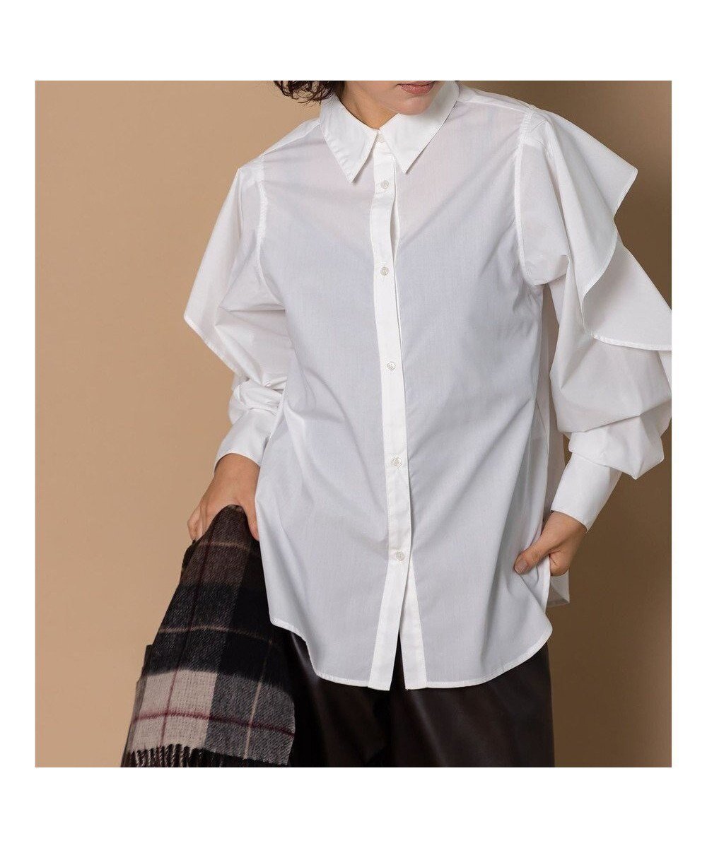 【テチチ/Te chichi】の【泉 里香さん着用・Oggi.jp10/23掲載】ラッフルスリーブシャツ インテリア・キッズ・メンズ・レディースファッション・服の通販 founy(ファニー) ファッションモデル・俳優・女優 Models 女性 Women 泉里香 Izumi Rika ファッション Fashion レディースファッション Fashion for Women トップス・カットソー Cut & Sew Tops シャツ・ブラウス・オフィスカジュアル Elegant Blouses & Button-Ups 新作・新入荷 New Arrivals / New In スラックス Slacks, Dress Pants デニム Denim, Jeans Material フェミニン Feminine, Girly フリル Frill, Ruffle 夏 Summer 定番 Standard, Basic Item S/S・春夏 SS, Spring/Summer, Warm Season A/W・秋冬 Autumn/Winter ホワイト|ID: prp329100004761985 ipo3291000000034463883