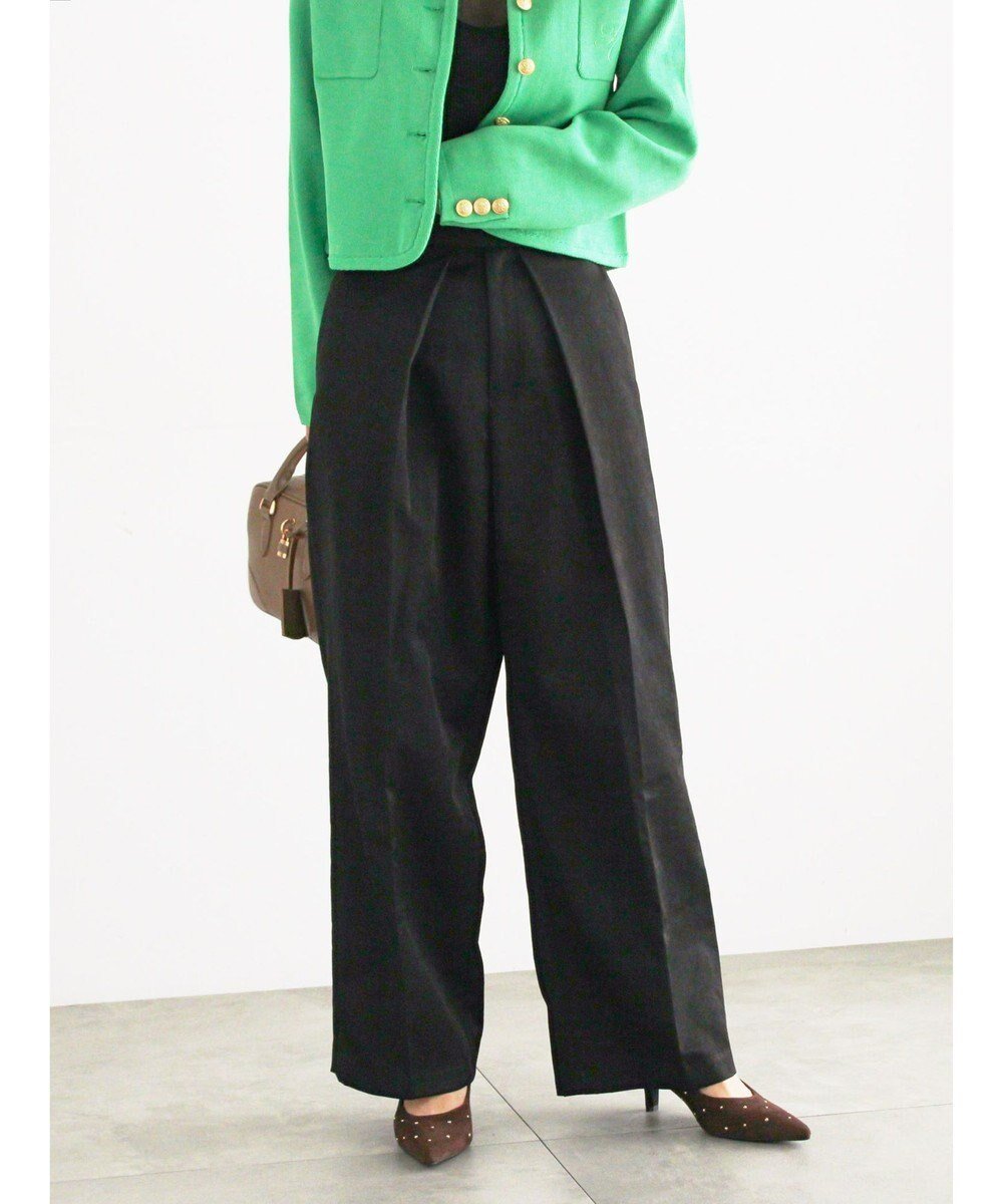 【テチチ/Te chichi】のシャイニーワイドスラックス インテリア・キッズ・メンズ・レディースファッション・服の通販 founy(ファニー) 　ファッション　Fashion　レディースファッション　Fashion for Women　パンツ　Pants & Trousers　スラックス　Slacks, Dress Pants　ワイド　Wide, Wide Fit　夏　Summer　S/S・春夏　SS, Spring/Summer, Warm Season　A/W・秋冬　Autumn/Winter　ブラック|ID: prp329100004761988 ipo3291000000034463895