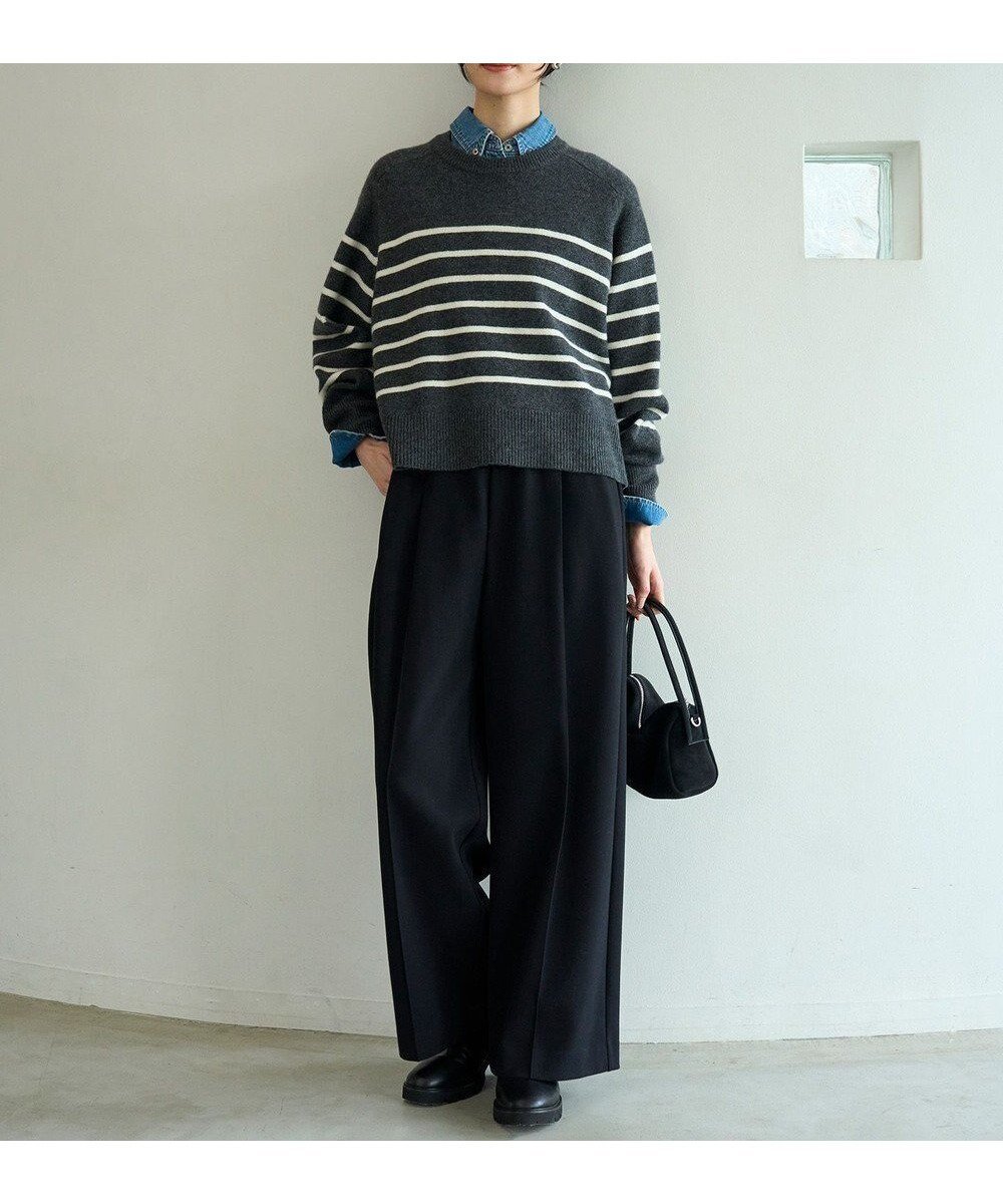【アンフィーロ 自由区/UNFILO】のブラッシュドジャージー ワイドパンツ インテリア・キッズ・メンズ・レディースファッション・服の通販 founy(ファニー) 　ファッション　Fashion　レディースファッション　Fashion for Women　パンツ　Pants & Trousers　おすすめ　Recommended / Our Picks　ジャケット　Jacket, Outerwear　センター　Center, Center Line　ダブル　Double, Double-Breasted　ワイド　Wide, Wide Fit　A/W・秋冬　Autumn/Winter　ブラック|ID: prp329100004762026 ipo3291000000034464255