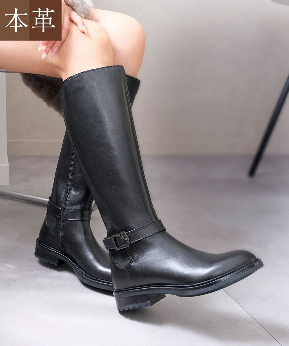 【ポインター/Pointer】の本革ベルトデザイン 裏起毛 ロングブーツ インテリア・キッズ・メンズ・レディースファッション・服の通販 founy(ファニー) ファッション Fashion レディースファッション Fashion for Women ベルト&ウエストマーク Belts & Waist Accessories フィット Fit, Slim Fit ロング Long, Long-Length A/W・秋冬 Autumn/Winter ブラック|ID: prp329100004762034 ipo3291000000034464319