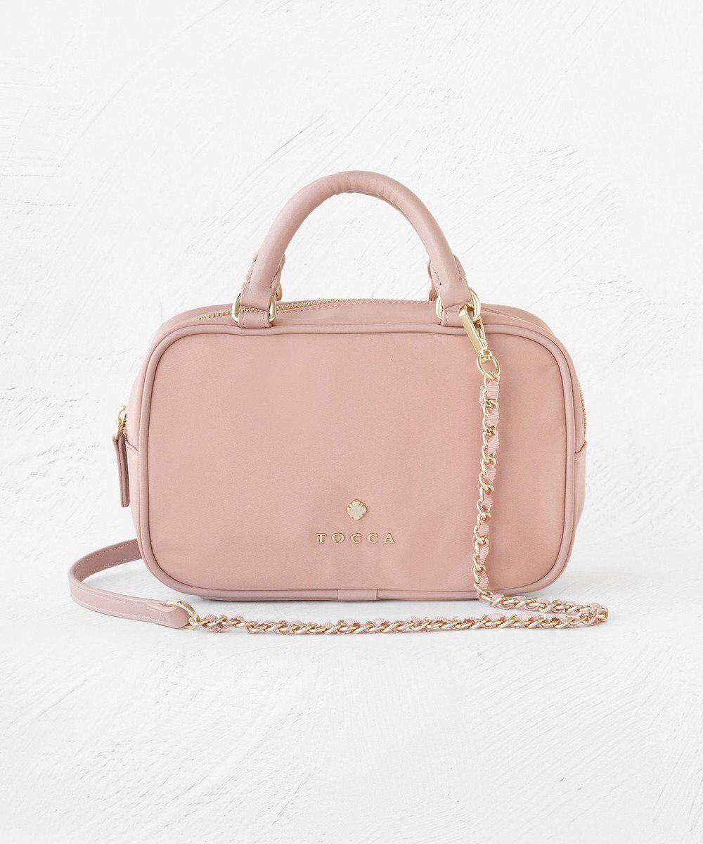 【トッカ/TOCCA】の【撥水】WITH CLARISSE 2WAY NYLONBAG ミニボストンバッグ インテリア・キッズ・メンズ・レディースファッション・服の通販 founy(ファニー) 　ファッション　Fashion　レディースファッション　Fashion for Women　バッグ　Bags　エレガント 上品　Elegant　コンパクト　Compact, Small Size　ショルダー　Shoulder, Shoulder Strap　シンプル　Simple, Minimal　ジップ　Zip, Zipper　スクエア　Square, Square Shape　財布　Wallet, Purse　チェーン　Chain, Chain Strap　トレンド　Trend, Trending Now　パイピング　Piping, Trim Design　フェミニン　Feminine, Girly　フォルム　Silhouette, Form　フォーマル　Formal, Dressy　ボストンバッグ　Boston Bag, Retro Bag　ポケット　Pocket, Pocket Detail　メタル　Metal, Metal Parts　モダン　Modern, Contemporary　リュクス　Luxury, Elegant, High-End, Chic　S/S・春夏　SS, Spring/Summer, Warm Season　夏　Summer　ビジネス 仕事 通勤　Business / Work / Commuting　2026年　2026　ピンク系|ID: prp329100004762040 ipo3291000000034464340
