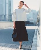 【アンフィーロ 自由区/UNFILO】のBEAUTY FORM KNIT フレアスカート セットアップ グレージュ×ブラック|ID:prp329100004762045