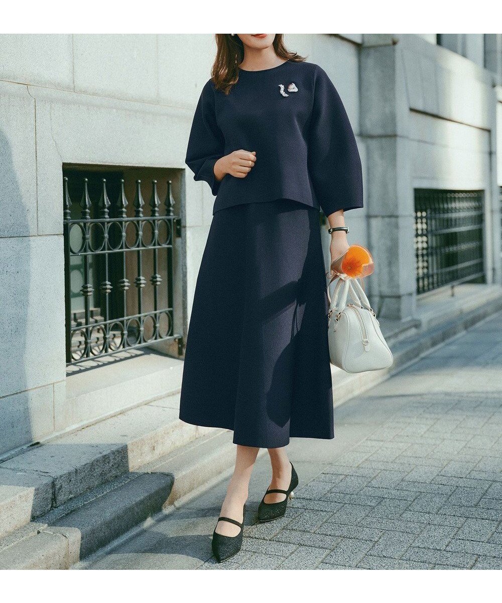 【アンフィーロ 自由区/UNFILO】の【セレモニー】BEAUTY FORM KNIT フレアスカート セットアップ インテリア・キッズ・メンズ・レディースファッション・服の通販 founy(ファニー) 　ファッション　Fashion　レディースファッション　Fashion for Women　セットアップ　Matching Sets　スカート・ミニ/ミディ/マキシ　Skirts / Mini, Midi & Maxi Skirts　スカート　Skirts　Aライン・フレアスカート　A-Line & Flared Skirts　ウォッシャブル　Machine Washable　春　Spring　軽量　Lightweight, Ultra Light　ストレッチ　Stretch, Stretchy Fabric　セットアップ　Set-Up, Coordinated Outfit　フォルム　Silhouette, Form　フレア　Flare, Flared　ロング　Long, Long-Length　楽ちん　Easy Fit, Comfortable　A/W・秋冬　Autumn/Winter　セレモニー　Ceremony　年末年始　Year-end and New Year Holidays　ネイビー|ID: prp329100004762045 ipo3291000000035314348