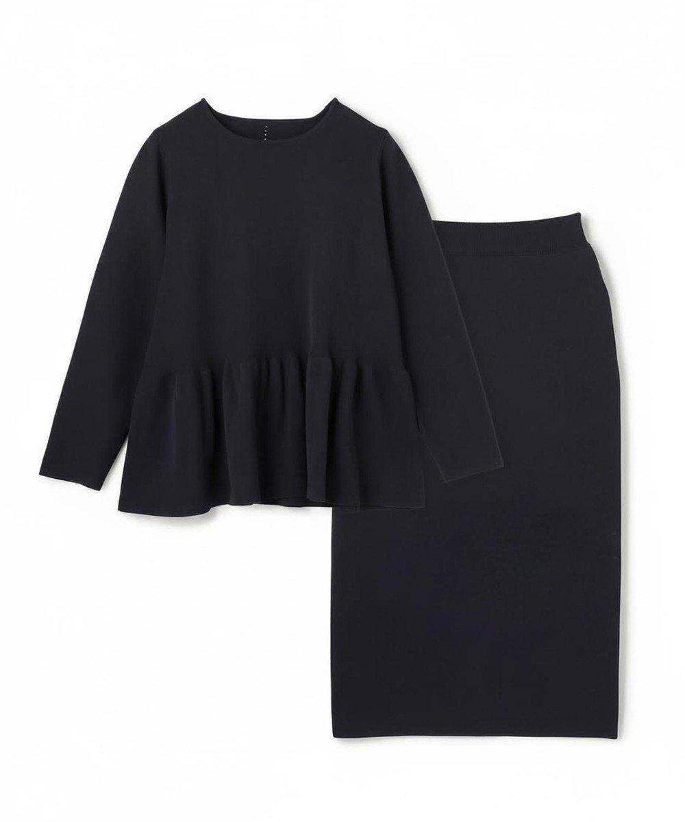 【アンフィーロ 自由区/UNFILO】のBEAUTY FORM KNIT ペプラムセットアップ インテリア・キッズ・メンズ・レディースファッション・服の通販 founy(ファニー) 　ファッション　Fashion　レディースファッション　Fashion for Women　ワンピース　Dresses　ウォッシャブル　Machine Washable　ギャザー　Gathered, Ruffled　軽量　Lightweight, Ultra Light　ストレッチ　Stretch, Stretchy Fabric　セットアップ　Set-Up, Coordinated Outfit　パール　Pearl, Pearl Accent　フォルム　Silhouette, Form　ペプラム　Peplum, Flared Hem　楽ちん　Easy Fit, Comfortable　A/W・秋冬　Autumn/Winter　ネイビー|ID: prp329100004762046 ipo3291000000034911170