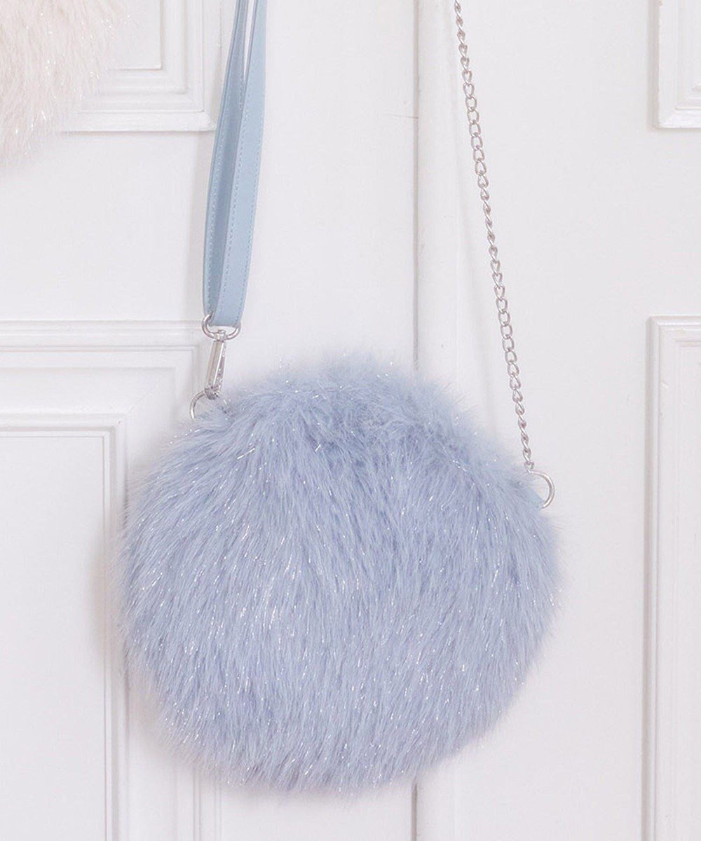 【アースミュージックアンドエコロジー/earth music&ecology】のファーラウンドバッグ インテリア・キッズ・メンズ・レディースファッション・服の通販 founy(ファニー) 　ファッション　Fashion　レディースファッション　Fashion for Women　バッグ　Bags　コンパクト　Compact, Small Size　チェーン　Chain, Chain Strap　ハンド　Hand, Handmade　フェイクファー　Faux Fur, Imitation Fur　マグネット　Magnet, Magnetic Closure　ラウンド　Round, Round Neck　ラップ　Wrap, Wrap Design　秋　Autumn　Light Blue|ID: prp329100004762066 ipo3291000000034464512