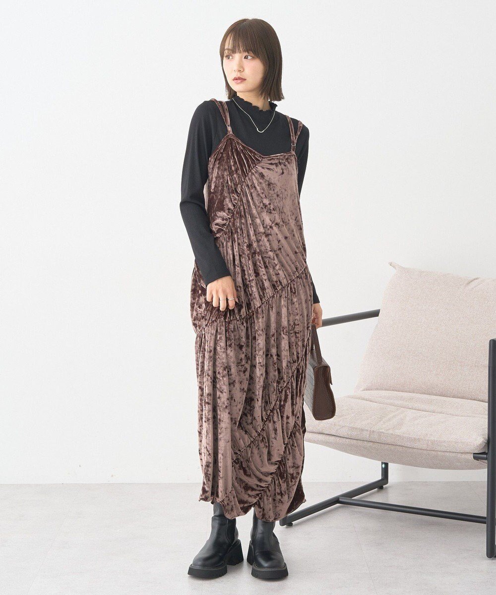 【アースミュージックアンドエコロジー/earth music&ecology】のクラッシュベロアシャーリングワンピース 人気、トレンドファッション・服の通販 founy(ファニー) ファッション Fashion レディースファッション Fashion for Women ワンピース Dresses アシンメトリー Asymmetrical Style インナー Innerwear シャーリング Shirring, Ruched ポケット Pocket, Pocket Detail A/W・秋冬 Autumn/Winter other-1|ID: prp329100004762070 ipo3291000000034464521
