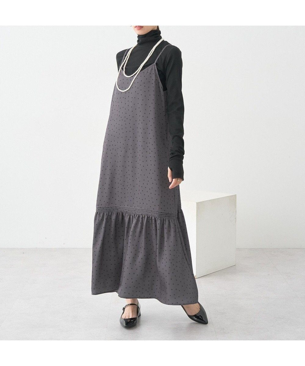 【アースミュージックアンドエコロジー/earth music&ecology】のアソートサテンキャミワンピース インテリア・キッズ・メンズ・レディースファッション・服の通販 founy(ファニー) ファッション Fashion レディースファッション Fashion for Women ワンピース Dresses キャミソールワンピース Camisole Dresses インナー Innerwear キャミソール Camisole, Spaghetti Strap Top サテン Satin, Glossy Fabric ドット Polka Dot, Dot Pattern ポケット Pocket, Pocket Detail エレガント 上品 Elegant 無地 Plain, Solid Color A/W・秋冬 Autumn/Winter ドットグレー|ID: prp329100004762077 ipo3291000000034464568