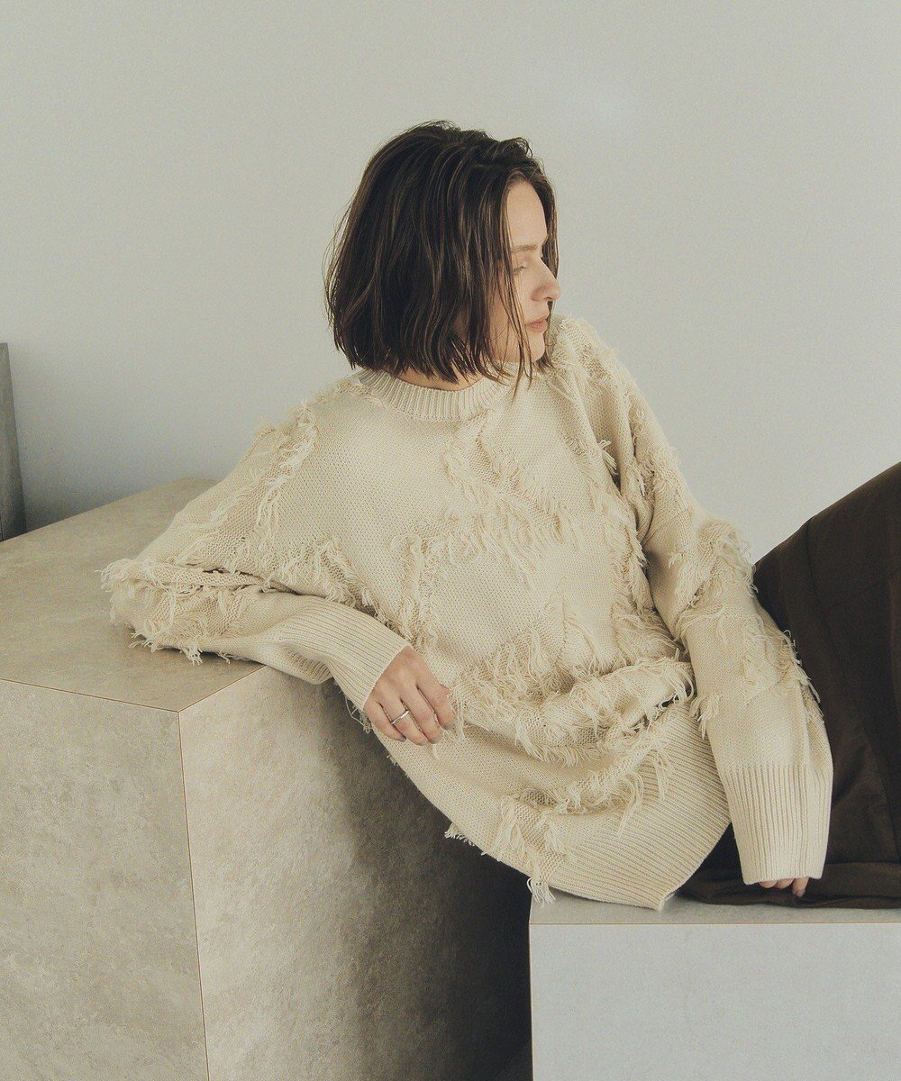 【イェッカ ヴェッカ/YECCA VECCA】のスター柄フリンジルーズニット 人気、トレンドファッション・服の通販 founy(ファニー) 　ファッション　Fashion　レディースファッション　Fashion for Women　トップス・カットソー　Cut & Sew Tops　ニット　Knit Tops & Sweaters　コンパクト　Compact, Small Size　セーター　Sweater, Knitwear　バランス　Balance, Style Balance　ポケット　Pocket, Pocket Detail　ルーズ　Loose, Oversized　A/W・秋冬　Autumn/Winter　 other-1|ID: prp329100004762078 ipo3291000000035572401