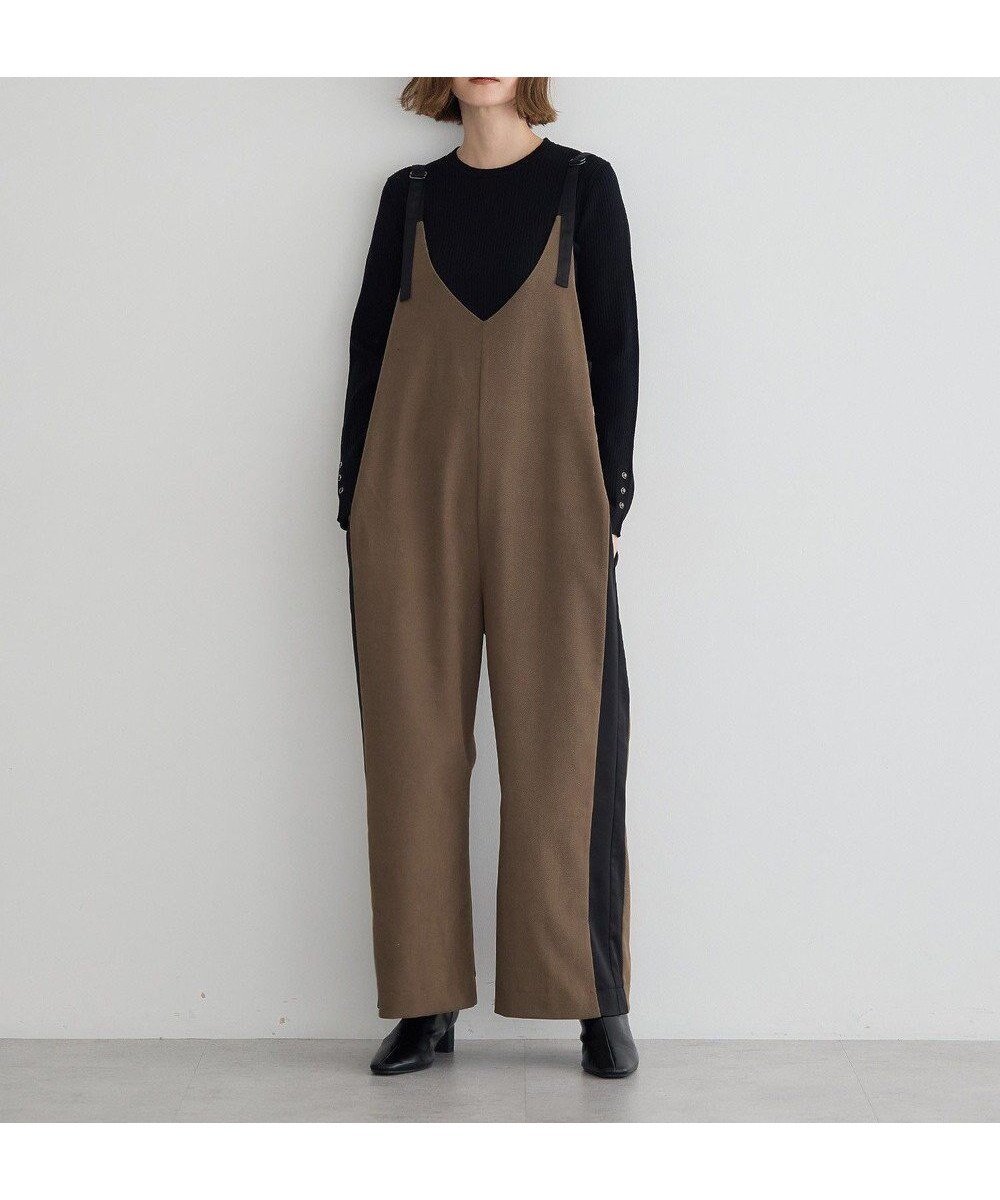 【イェッカ ヴェッカ/YECCA VECCA】のサイドラインサロペット インテリア・キッズ・メンズ・レディースファッション・服の通販 founy(ファニー) ファッション Fashion レディースファッション Fashion for Women ワンピース Dresses オールインワン・ワンピース Dresses and Jumpsuits サロペット&オールインワン Dungarees & Jumpsuit Styles インナー Innerwear サロペット Overalls, Salopette ストレッチ Stretch, Stretchy Fabric タートルネック Turtleneck, High Neck ポケット Pocket, Pocket Detail ロング Long, Long-Length A/W・秋冬 Autumn/Winter Khaki|ID: prp329100004762085 ipo3291000000034464602
