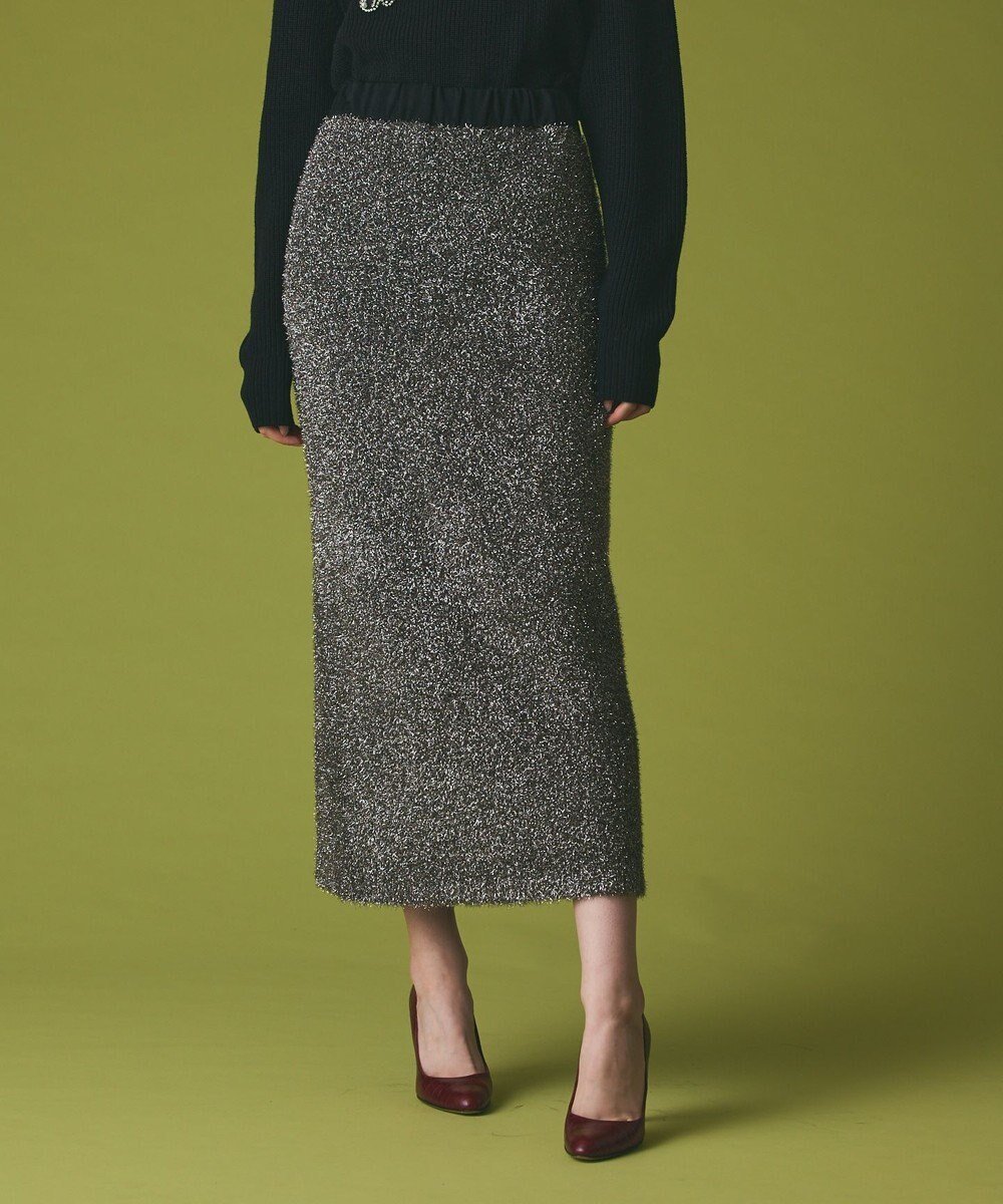 【グレース コンチネンタル/GRACE CONTINENTAL】のフェザーヤーンシャイニースカート インテリア・キッズ・メンズ・レディースファッション・服の通販 founy(ファニー) ファッション Fashion レディースファッション Fashion for Women スカート Skirts ストレート Straight, Straight Cut スマート Smart, Elegant スリット Slit, Slit Detail フェザーヤーン Feather Yarn, Fluffy Yarn ホリデーシーズン Holiday Season リュクス Luxury, Elegant, High-End, Chic リラックス Relax, Relaxed Fit エレガント 上品 Elegant A/W・秋冬 Autumn/Winter シルバー|ID: prp329100004762112 ipo3291000000034464699