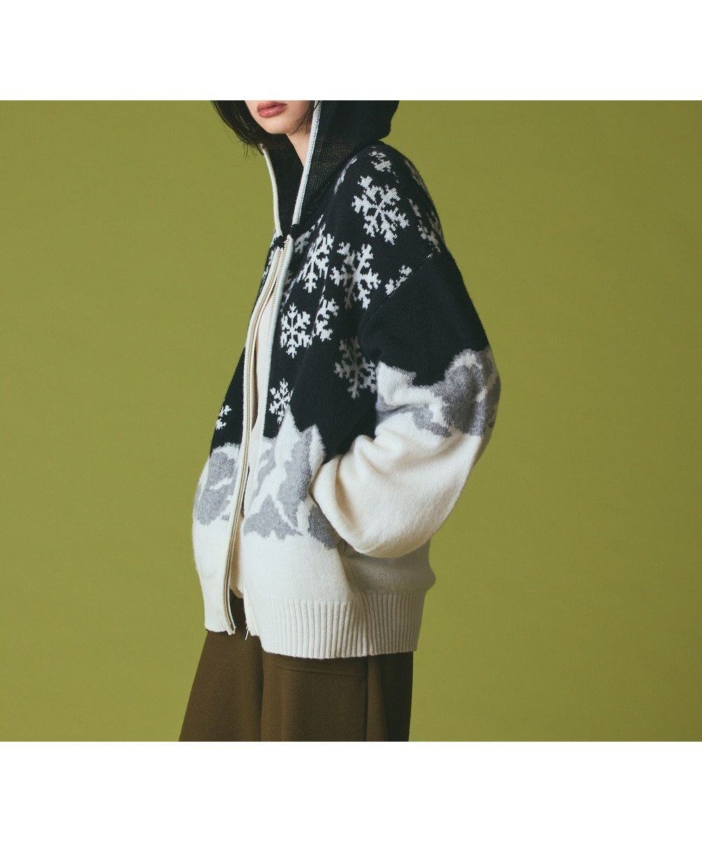 【グレース コンチネンタル/GRACE CONTINENTAL】のスノージャガードニットフーディ インテリア・キッズ・メンズ・レディースファッション・服の通販 founy(ファニー) ファッション Fashion レディースファッション Fashion for Women トップス・カットソー Cut & Sew Tops ニット Knit Tops & Sweaters レディースパーカー・カジュアルフーディー Casual Hoodies & Sweatshirts イタリア Italy パーカー Hoodie, Parka モノトーン Monotone, Black and White A/W・秋冬 Autumn/Winter エレガント 上品 Elegant ホリデーシーズン Holiday Season ブラック|ID: prp329100004762120 ipo3291000000034464733