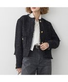 【23区/NIJYUSANKU】の【先行予約】GIOLICAツイード ノーカラー ボタン ジャケット ブラックミックス|ID:prp329100004762134