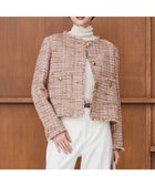 【23区/NIJYUSANKU】の【先行予約】GIOLICAツイード ノーカラー ボタン ジャケット テラコッタミックス|ID:prp329100004762134