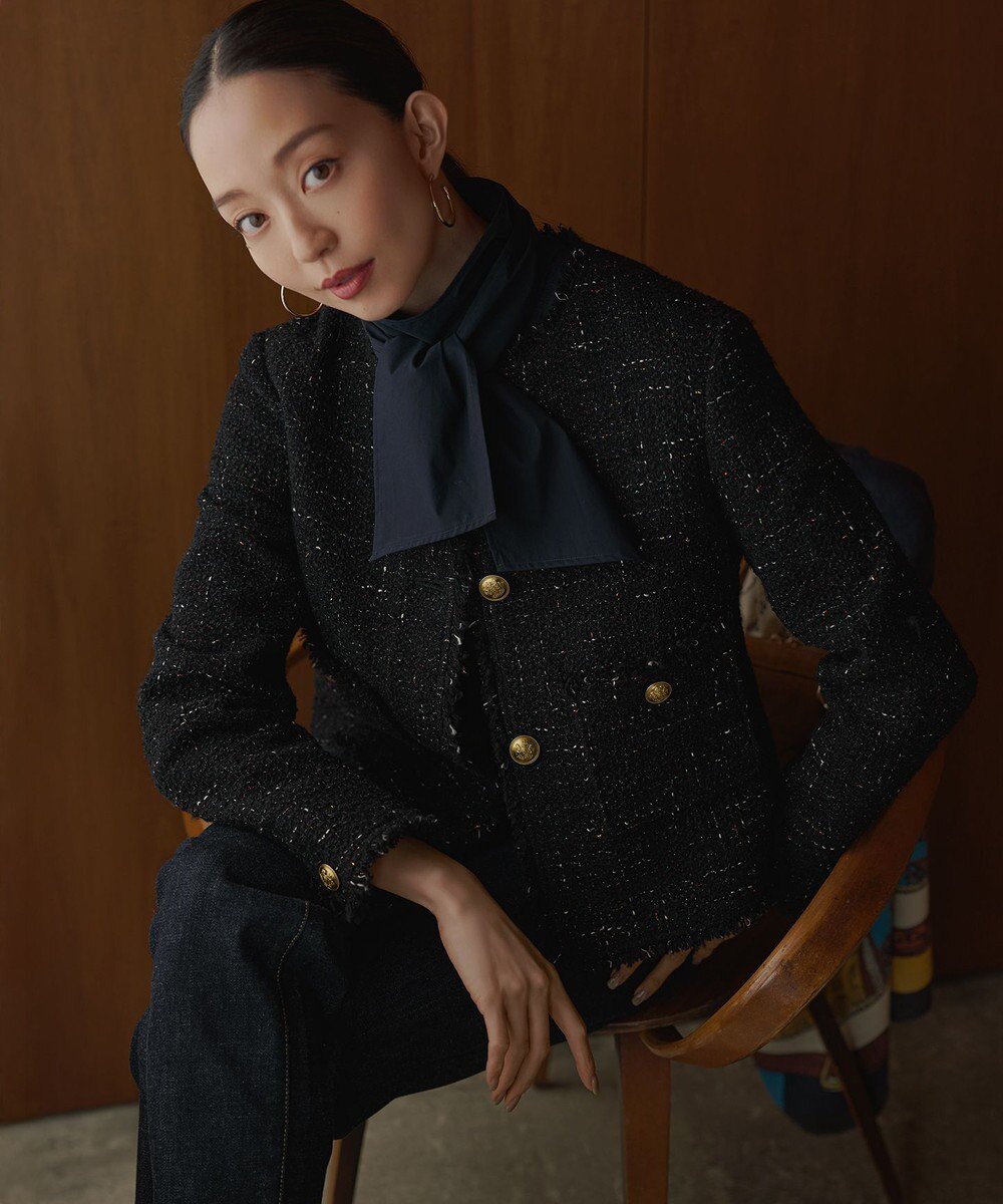 【23区/NIJYUSANKU】のGIOLICAツイード ノーカラー ボタン ジャケット 人気、トレンドファッション・服の通販 founy(ファニー) 　ファッション　Fashion　レディースファッション　Fashion for Women　アウター　Coat / Outerwear Collection　レディースジャケット・軽アウター　Jackets　イタリア　Italy　春　Spring　コンパクト　Compact, Small Size　ショルダー　Shoulder, Shoulder Strap　ジャケット　Jacket, Outerwear　ストライプ　Stripe, Striped Pattern　チェック　Check, Plaid, Tartan　ツイード／ツィード　Choker, Choker Necklace　ツイード　Twill, Twill Weave　デニム　Denim, Jeans Material　ネップ　Nepp, Slub Yarn　フランス　France, French　フリンジ　Fringe, Tassel　プリント　Print, Printed Pattern　ボトム　Bottoms, Lower Wear　ミックス　Mix, Mixed Style　メタル　Metal, Metal Parts　ラグジュアリー　Luxury, Elegant　ランダム　Random, Irregular　S/S・春夏　SS, Spring/Summer, Warm Season　おすすめ　Recommended / Our Picks　夏　Summer　 other-1|ID: prp329100004762134 ipo3291000000034631145