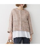 【23区/NIJYUSANKU】の【先行予約】GIOLICAツイード ノーカラー ジャケット テラコッタミックス|ID:prp329100004762135