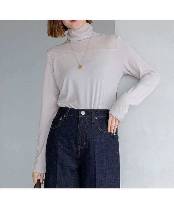 【23区/NIJYUSANKU】の【洗える】チュールフライス シアーハイネック カットソー インテリア・キッズ・メンズ・レディースファッション・服の通販 founy(ファニー) https://founy.com/ ファッション Fashion レディースファッション Fashion for Women トップス・カットソー Cut & Sew Tops シャツ・ブラウス・オフィスカジュアル Elegant Blouses & Button-Ups ロングTシャツ・Tシャツ Longline T-Shirts & Tees カットソー・ベーシックTシャツ Cut-and-Sewn Tops / Stretch Tees & Basics インナー Innerwear 春 Spring 洗える Machine Washable カットソー Cut and Sewn Top カーディガン Cardigan, Knitwear シアー Sheer, See-Through チュール Tulip, Tulip Motif なめらか Smooth, Silky Texture フィット Fit, Slim Fit S/S・春夏 SS, Spring/Summer, Warm Season 夏 Summer エレガント 上品 Elegant |ID: prp329100004762139 ipo3291000000035571737