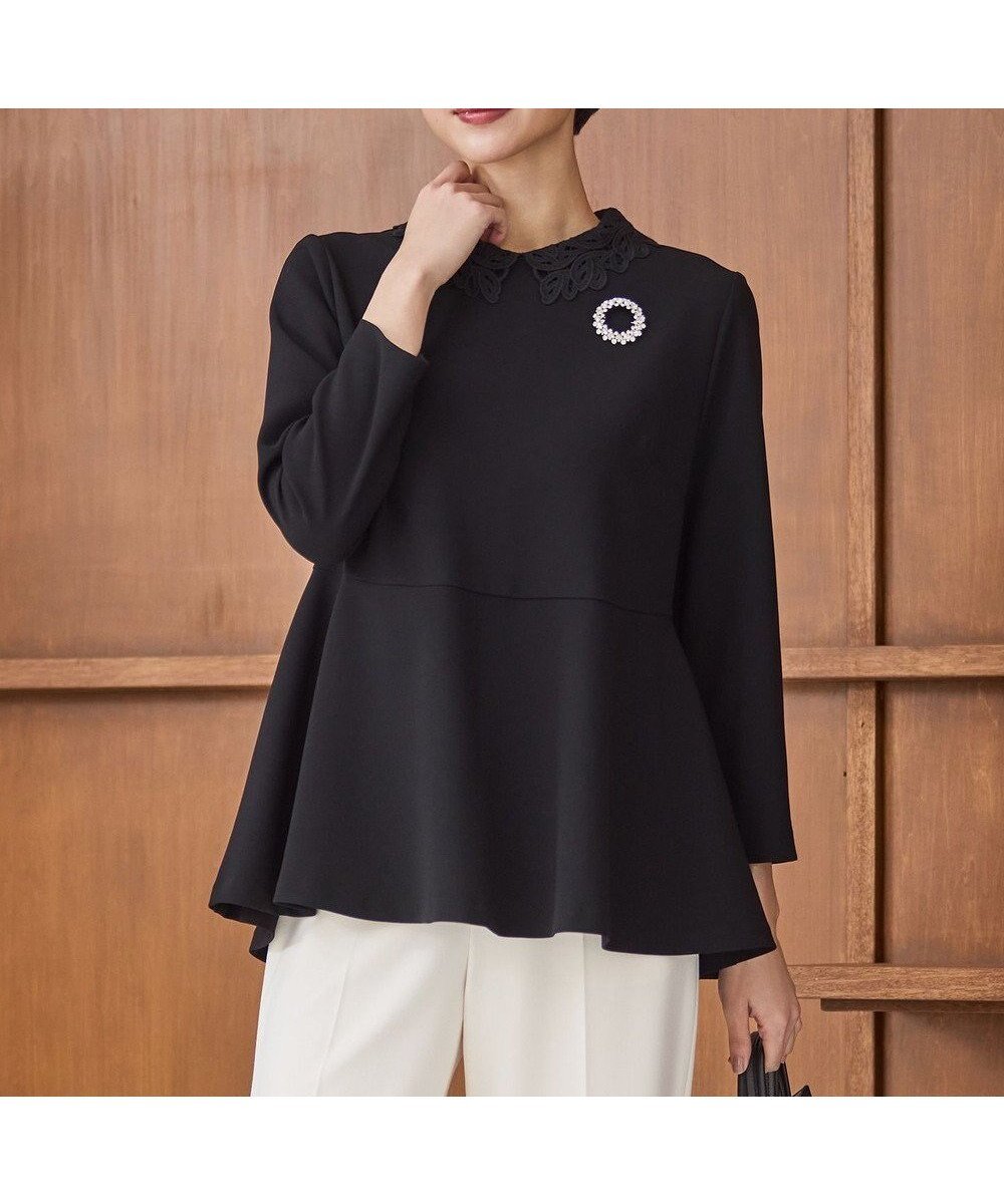 【23区/NIJYUSANKU】の【先行予約/セットアップ対応/洗える】トリアセダブルジョーゼット 2WAYレース襟 ペプラムブラウス インテリア・キッズ・メンズ・レディースファッション・服の通販 founy(ファニー) ファッション Fashion レディースファッション Fashion for Women トップス・カットソー Cut & Sew Tops シャツ・ブラウス・オフィスカジュアル Elegant Blouses & Button-Ups セットアップ Matching Sets レディーストップス・ブラウス Tops & Blouses / Assorted Women's Tops エレガント 上品 Elegant 春 Spring 洗える Machine Washable シフォン Chiffon, Lightweight Fabric シンプル Simple, Minimal ジャケット Jacket, Outerwear ジョーゼット Georgette, Semi-Sheer Fabric ストレッチ Stretch, Stretchy Fabric スリーブ Sleeve, Long Sleeve / Short Sleeve スーツ Suit, Formalwear セットアップ Set-Up, Coordinated Outfit テーパード Tapered, Tapered Pants 定番 Standard, Basic Item ネックレス Necklace, Pendant Necklace パール Pearl, Pearl Accent ブローチ Brooch, Pin Brooch ペプラム Peplum, Flared Hem レース Lace, Lace Fabric S/S・春夏 SS, Spring/Summer, Warm Season 新作・新入荷 New Arrivals / New In 夏 Summer 2023春夏・S/S Spring/Summer 2023 SS23 2023年 2023 セレモニー Ceremony ブラック系|ID: prp329100004762149 ipo3291000000034464847