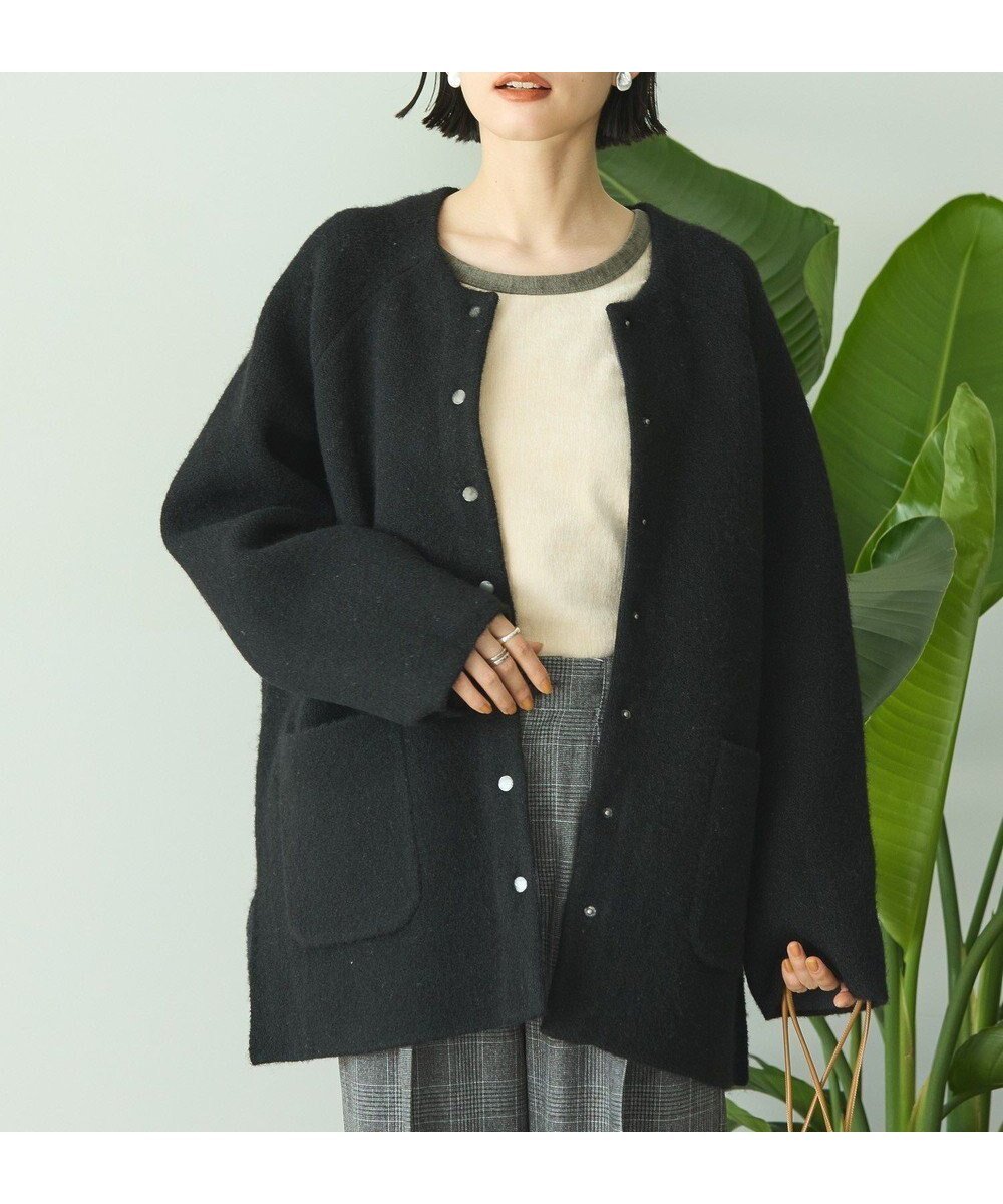 【アメリカンホリック/AMERICAN HOLIC】のWフェイスラグランニットコーディガン インテリア・キッズ・メンズ・レディースファッション・服の通販 founy(ファニー) 　ファッション　Fashion　レディースファッション　Fashion for Women　トップス・カットソー　Cut & Sew Tops　ニット　Knit Tops & Sweaters　カーディガン・羽織り　Layered Style Cardigans　アメリカン　American Style　インナー　Innerwear　カーディガン　Cardigan, Knitwear　コーディガン　Coatigan, Knit Coat　スウェット / スエット　Sweatshirt, Sweatwear　スタイリッシュ　Stylish, Fashionable　ドット　Polka Dot, Dot Pattern　フォルム　Silhouette, Form　フロント　Front, Front Design　ポケット　Pocket, Pocket Detail　ミドル　Middle Length, Mid Height　A/W・秋冬　Autumn/Winter　おすすめ　Recommended / Our Picks　エレガント 上品　Elegant　Black|ID: prp329100004762166 ipo3291000000034464923