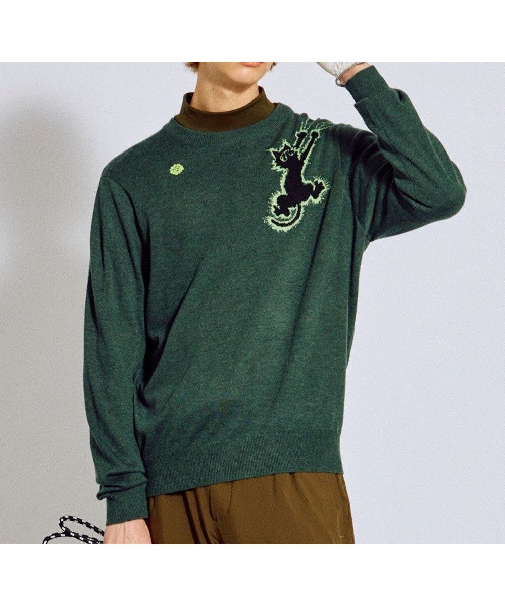 【ピーダブリュサーキュラス/PW CIRCULUS / MEN】の【MEN】Spark cat クルーネックニット ゴルフ インテリア・キッズ・メンズ・レディースファッション・服の通販 founy(ファニー) ファッション Fashion メンズファッション Fashion for Men トップス・カットソー Cut & Sew Tops ニット・セーター / 定番トップス Knit Tops & Sweaters アクリル Acrylic Material グラフィック Graphic, Graphic Design セーター Sweater, Knitwear 猫 Cat, Kitty パープル Purple, Violet ベーシック Basic, Essential モチーフ Motif, Design Theme 冬 Winter / This Winter A/W・秋冬 Autumn/Winter 新作・新入荷 New Arrivals / New In ゴルフ Golf 2025年 2025 2025-2026秋冬・A/W Autumn/Winter 2025–26 AW25–26 カーキ系|ID: prp329100004762953 ipo3291000000034473688