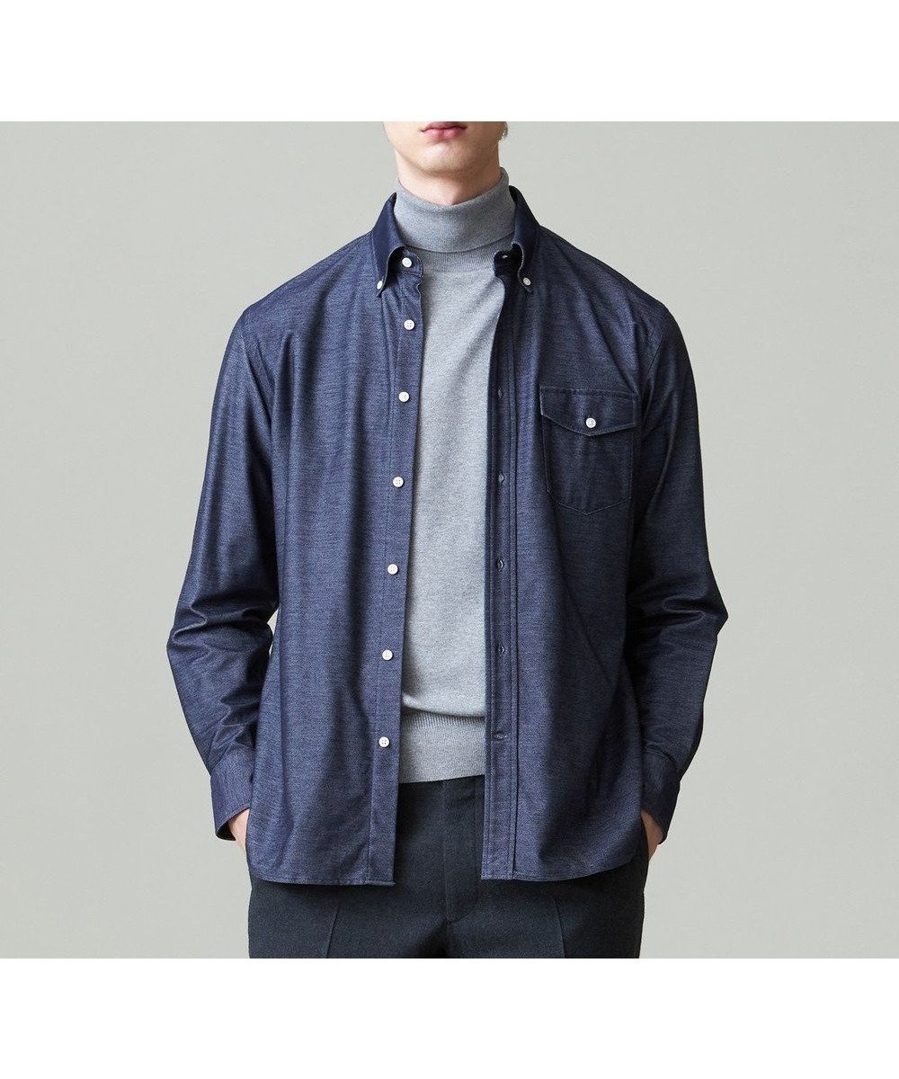 【ジェイ プレス/J.PRESS / MEN】のKANEMASA KNITTING デニムジャージ シャツ インテリア・キッズ・メンズ・レディースファッション・服の通販 founy(ファニー) ファッション Fashion メンズファッション Fashion for Men トップス・カットソー Cut & Sew Tops メンズシャツ Shirts インナー Innerwear デニム Denim, Jeans Material ドレス Dress, One-Piece バランス Balance, Style Balance フィット Fit, Slim Fit フラップ Flap, Flap Pocket ブルゾン Blouson, Bomber Jacket ベーシック Basic, Essential ポケット Pocket, Pocket Detail メンズ Men's, Menswear A/W・秋冬 Autumn/Winter S/S・春夏 SS, Spring/Summer, Warm Season おすすめ Recommended / Our Picks 夏 Summer ネイビー系|ID: prp329100004762962 ipo3291000000034473731