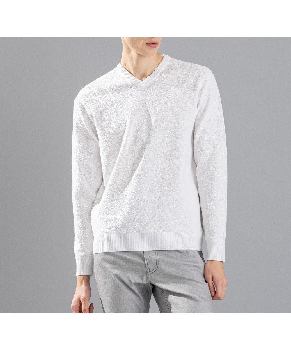 【ジョゼフ オム/JOSEPH HOMME / MEN】のライトアムンゼン Vネック インテリア・キッズ・メンズ・レディースファッション・服の通販 founy(ファニー) 　ファッション　Fashion　メンズファッション　Fashion for Men　トップス・カットソー　Cut & Sew Tops　ニット・セーター / 定番トップス　Knit Tops & Sweaters　インナー　Innerwear　カットソー　Cut and Sewn Top　セーター　Sweater, Knitwear　フィット　Fit, Slim Fit　ベーシック　Basic, Essential　メランジ　Melange, Mixed Yarn　レギュラー　Regular, Standard Fit　夏　Summer　春　Spring　S/S・春夏　SS, Spring/Summer, Warm Season　長袖　Long Sleeve, Full Sleeve　ホワイト系|ID: prp329100004762980 ipo3291000000034473827