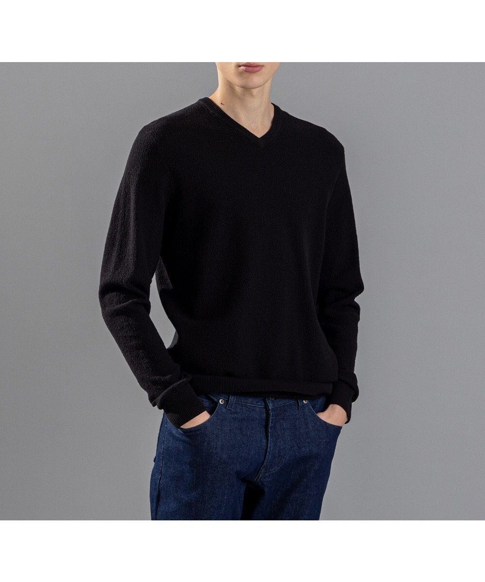 【ジョゼフ オム/JOSEPH HOMME / MEN】のライトアムンゼン Vネック インテリア・キッズ・メンズ・レディースファッション・服の通販 founy(ファニー) 　ファッション　Fashion　メンズファッション　Fashion for Men　トップス・カットソー　Cut & Sew Tops　ニット・セーター / 定番トップス　Knit Tops & Sweaters　インナー　Innerwear　カットソー　Cut and Sewn Top　セーター　Sweater, Knitwear　フィット　Fit, Slim Fit　ベーシック　Basic, Essential　メランジ　Melange, Mixed Yarn　レギュラー　Regular, Standard Fit　夏　Summer　春　Spring　S/S・春夏　SS, Spring/Summer, Warm Season　長袖　Long Sleeve, Full Sleeve　ブラック系|ID: prp329100004762980 ipo3291000000034473829