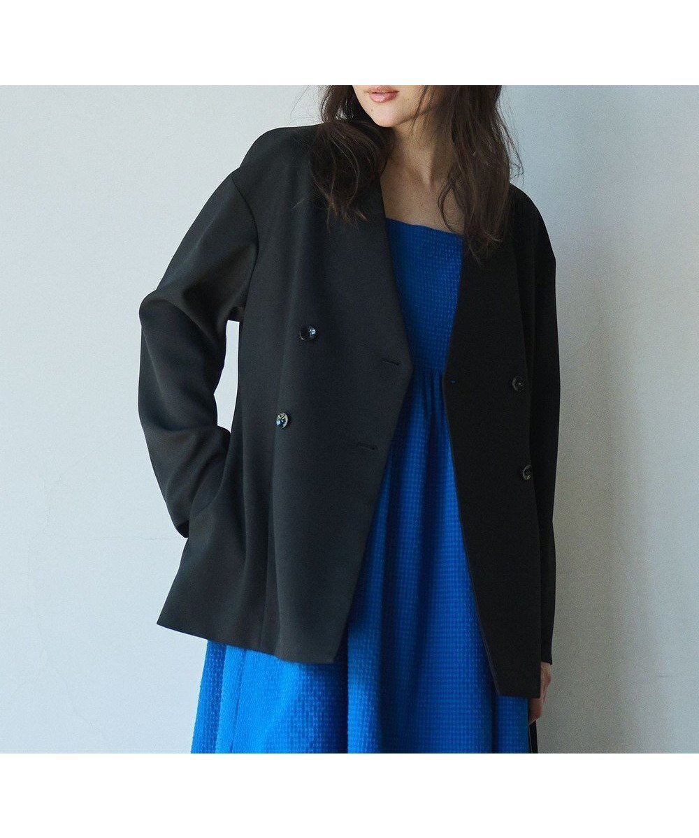【ハッシュニュアンス/#Newans】のウエストシェイプダブルジャケット 人気、トレンドファッション・服の通販 founy(ファニー) 　ファッション　Fashion　レディースファッション　Fashion for Women　アウター　Coat / Outerwear Collection　レディースジャケット・軽アウター　Jackets　ノーカラージャケット / シンプル上品コーデ　Collarless Jackets　インナー　Innerwear　コラボ　Collaboration, Collab　ショルダー　Shoulder, Shoulder Strap　ジャケット　Jacket, Outerwear　セットアップ　Set-Up, Coordinated Outfit　ドロップ　Drop Shoulder, Dropped Style　A/W・秋冬　Autumn/Winter　 other-1|ID: prp329100004762997 ipo3291000000034473952