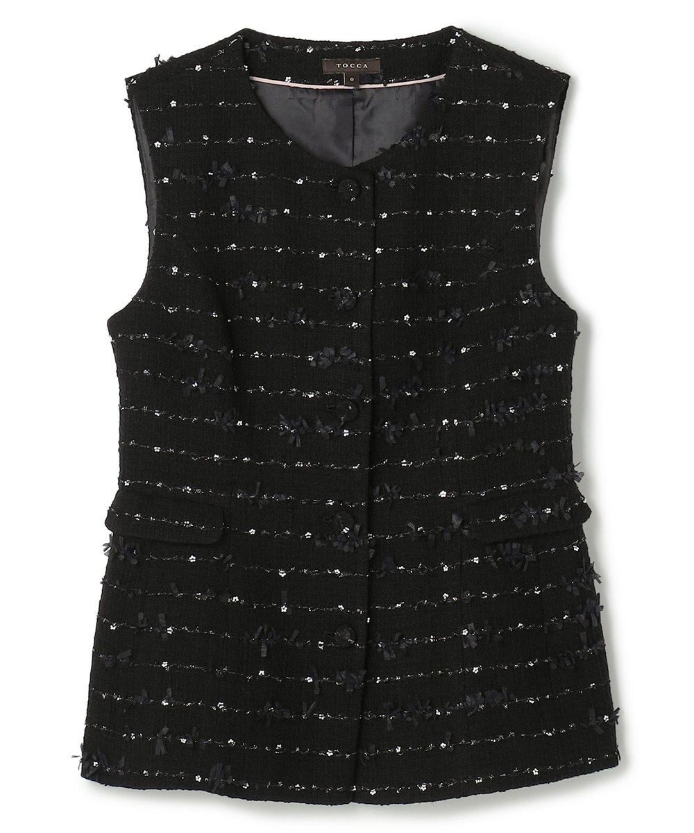 【トッカ/TOCCA】の【八木アリサさん着用】【消臭】FLOWER HIDE AND SEEK ジレ インテリア・キッズ・メンズ・レディースファッション・服の通販 founy(ファニー) ファッションモデル・俳優・女優 Models 女性 Women 八木アリサ Yagi Arisa ファッション Fashion レディースファッション Fashion for Women アウター Coat / Outerwear Collection レディースジャケット・軽アウター Jackets ノーカラージャケット / シンプル上品コーデ Collarless Jackets エレガント 上品 Elegant コンパクト Compact, Small Size ジャケット Jacket, Outerwear スパンコール Sequins, Sequin Embellishment ドレス Dress, One-Piece バランス Balance, Style Balance フラワー Flower, Floral フレア Flare, Flared 夏 Summer S/S・春夏 SS, Spring/Summer, Warm Season A/W・秋冬 Autumn/Winter ブラック系|ID: prp329100004763013 ipo3291000000034474091