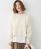 【23区/NIJYUSANKU】の【滝沢眞規子さん着用/洗える】レーシーヘムデザイン パフスリーブ ニット アイボリー系|ID: prp329100004763015 ipo3291000000035608198