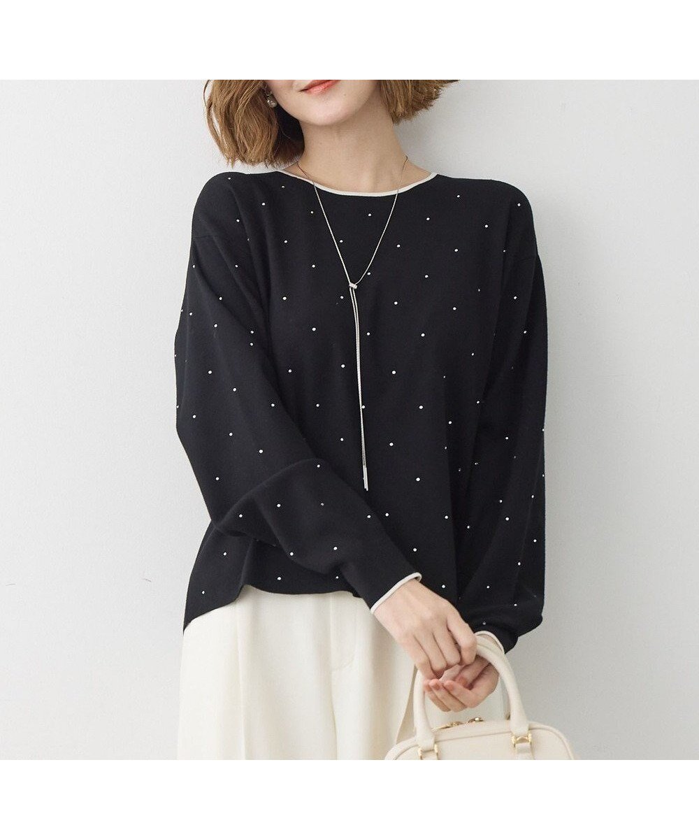 【23区/NIJYUSANKU】の【先行予約/WEB&一部店舗限定カラーあり】クリスタルホットフィット ニット インテリア・キッズ・メンズ・レディースファッション・服の通販 founy(ファニー) ファッション Fashion レディースファッション Fashion for Women トップス・カットソー Cut & Sew Tops ニット Knit Tops & Sweaters クリスタル Crystal, Swarovski シンプル Simple, Minimal ストレッチ Stretch, Stretchy Fabric セーター Sweater, Knitwear なめらか Smooth, Silky Texture バランス Balance, Style Balance フィット Fit, Slim Fit A/W・秋冬 Autumn/Winter 冬 Winter / This Winter 新作・新入荷 New Arrivals / New In エレガント 上品 Elegant ホリデーシーズン Holiday Season 2025年 2025 2025-2026秋冬・A/W Autumn/Winter 2025–26 AW25–26 ブラック系|ID: prp329100004763016 ipo3291000000034474103