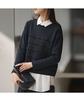 【23区/NIJYUSANKU】の【先行予約/WEB 一部店舗限定】フリルボーダー ニット 人気、トレンドファッション・服の通販 founy(ファニー) ファッション Fashion レディースファッション Fashion for Women トップス・カットソー Cut & Sew Tops ニット Knit Tops & Sweaters クラシック Classic, Timeless Style ジャケット Jacket, Outerwear ストレッチ Stretch, Stretchy Fabric ストレート Straight, Straight Cut セーター Sweater, Knitwear なめらか Smooth, Silky Texture フリル Frill, Ruffle ボーダー Border, Stripe ミラノリブ Milano Rib, Milano Stitch A/W・秋冬 Autumn/Winter 冬 Winter / This Winter エレガント 上品 Elegant 2025年 2025 2025-2026秋冬・A/W Autumn/Winter 2025–26 AW25–26 |ID:prp329100004763018