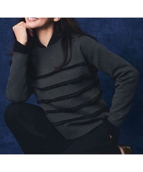 【23区/NIJYUSANKU】の【WEB 一部店舗限定/滝沢眞規子さん着用】フリルボーダー ニット 人気、トレンドファッション・服の通販 founy(ファニー) ファッションモデル・俳優・女優 Models 女性 Women 滝沢眞規子 Takizawa Makiko ファッション Fashion レディースファッション Fashion for Women トップス・カットソー Cut & Sew Tops ニット Knit Tops & Sweaters クラシック Classic, Timeless Style ジャケット Jacket, Outerwear ストレッチ Stretch, Stretchy Fabric ストレート Straight, Straight Cut セーター Sweater, Knitwear なめらか Smooth, Silky Texture フリル Frill, Ruffle ボーダー Border, Stripe ミラノリブ Milano Rib, Milano Stitch A/W・秋冬 Autumn/Winter 冬 Winter / This Winter エレガント 上品 Elegant 2025年 2025 2025-2026秋冬・A/W Autumn/Winter 2025–26 AW25–26 |ID:prp329100004763018