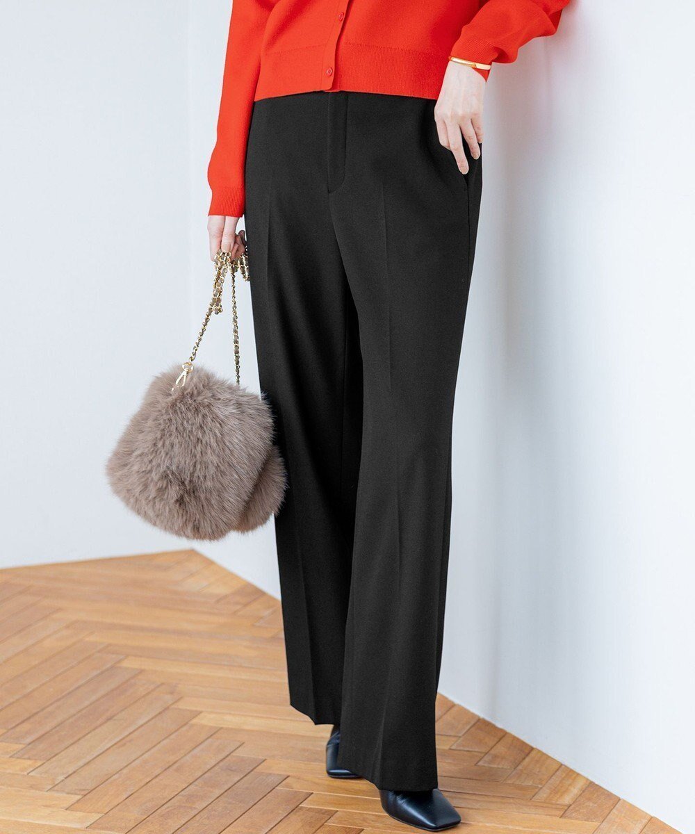 【23区/NIJYUSANKU】の【洗える】ウォームストレッチ ワイド パンツ インテリア・キッズ・メンズ・レディースファッション・服の通販 founy(ファニー) ファッション Fashion レディースファッション Fashion for Women パンツ Pants & Trousers ウォーム Warm Fabric 洗える Machine Washable ストレッチ Stretch, Stretchy Fabric チェック Check, Plaid, Tartan テーパード Tapered, Tapered Pants 定番 Standard, Basic Item なめらか Smooth, Silky Texture バランス Balance, Style Balance 無地 Plain, Solid Color ワイド Wide, Wide Fit 冬 Winter / This Winter A/W・秋冬 Autumn/Winter エレガント 上品 Elegant 2025年 2025 2025-2026秋冬・A/W Autumn/Winter 2025–26 AW25–26 ブラック系|ID: prp329100004763027 ipo3291000000034474160