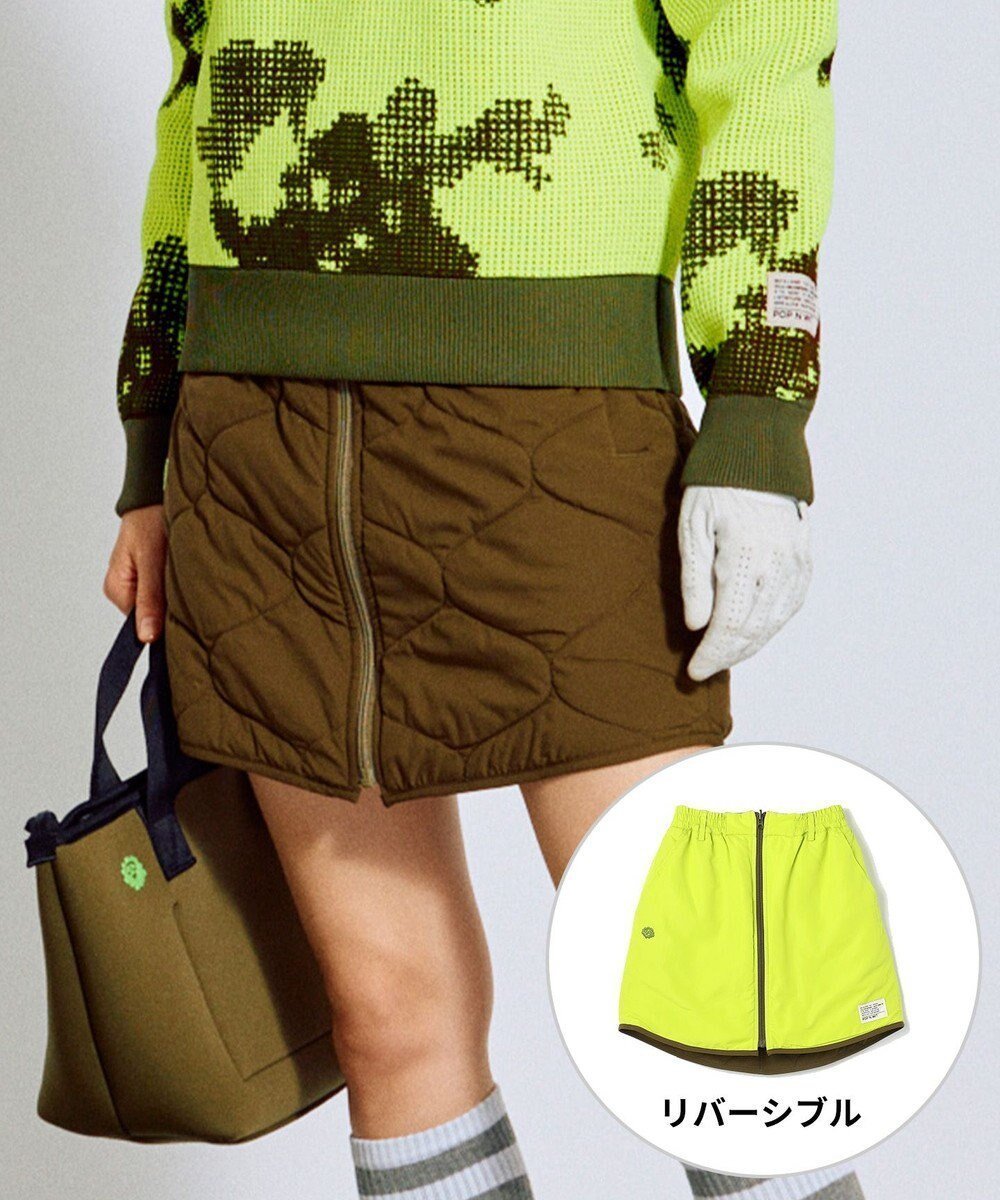 【ピーダブリュサーキュラス/PW CIRCULUS】の【WOMEN】キルティング中綿リバーシブルスカート ゴルフウェア レディース インテリア・キッズ・メンズ・レディースファッション・服の通販 founy(ファニー) 　ファッション　Fashion　レディースファッション　Fashion for Women　スカート　Skirts　2025年　2025　2025-2026秋冬・A/W　Autumn/Winter 2025–26 AW25–26　キルティング　Quilted, Quilting　ゴルフ　Golf　ストレッチ　Stretch, Stretchy Fabric　センター　Center, Center Line　タフタ　Taffeta, Structured Fabric　フラット　Flat, Flat Shoes　ボトム　Bottoms, Lower Wear　ポケット　Pocket, Pocket Detail　ループ　Loop, Loop Knit　人気　Popular, Best Seller　冬　Winter / This Winter　A/W・秋冬　Autumn/Winter　カーキ系|ID: prp329100004763043 ipo3291000000034556912