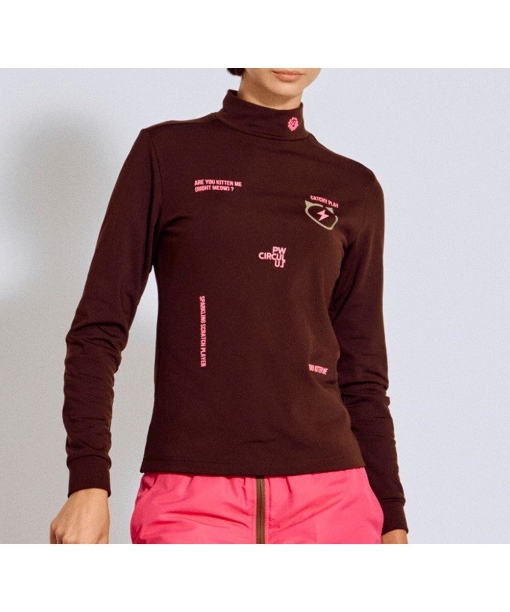 【ピーダブリュサーキュラス/PW CIRCULUS】の【裏起毛であたたか】【WOMEN】CATモチーフ 裏起毛ロングスリーブモックネックT ゴルフウェア レディース インテリア・キッズ・メンズ・レディースファッション・服の通販 founy(ファニー) ファッション Fashion レディースファッション Fashion for Women トップス・カットソー Cut & Sew Tops シャツ・ブラウス・オフィスカジュアル Elegant Blouses & Button-Ups ロングTシャツ・Tシャツ Longline T-Shirts & Tees カットソー・ベーシックTシャツ Cut-and-Sewn Tops / Stretch Tees & Basics インナー Innerwear カットソー Cut and Sewn Top グラフィック Graphic, Graphic Design 今季 This Season, Current Season シンプル Simple, Minimal ストレッチ Stretch, Stretchy Fabric 猫 Cat, Kitty プリント Print, Printed Pattern ベスト Vest, Waistcoat モチーフ Motif, Design Theme モックネック Mock Neck, Short Turtleneck ワンポイント One Point, Statement Accent 冬 Winter / This Winter A/W・秋冬 Autumn/Winter エレガント 上品 Elegant ゴルフ Golf 2025年 2025 2025-2026秋冬・A/W Autumn/Winter 2025–26 AW25–26 ダークブラウン系|ID: prp329100004763044 ipo3291000000034474225