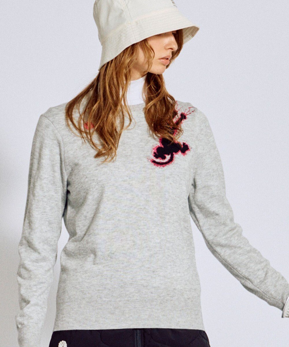 【ピーダブリュサーキュラス/PW CIRCULUS】の【WOMEN】Spark cat クルーネックニット ゴルフウェア レディース インテリア・キッズ・メンズ・レディースファッション・服の通販 founy(ファニー) 　ファッション　Fashion　レディースファッション　Fashion for Women　トップス・カットソー　Cut & Sew Tops　ニット　Knit Tops & Sweaters　2025年　2025　2025-2026秋冬・A/W　Autumn/Winter 2025–26 AW25–26　アクリル　Acrylic Material　グラフィック　Graphic, Graphic Design　ゴルフ　Golf　セーター　Sweater, Knitwear　パープル　Purple, Violet　ベーシック　Basic, Essential　モチーフ　Motif, Design Theme　冬　Winter / This Winter　猫　Cat, Kitty　A/W・秋冬　Autumn/Winter　グレー系|ID: prp329100004763047 ipo3291000000034474250