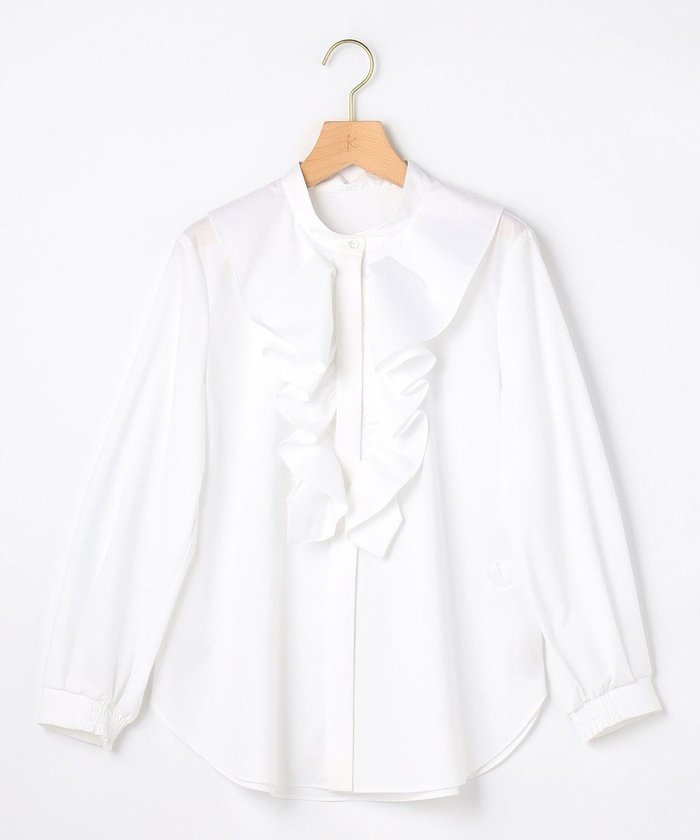 【組曲/KUMIKYOKU】の【KUMIKYOKU NAVY】コットンタッチシャーティングラッフルフレア ブラウス インテリア・キッズ・メンズ・レディースファッション・服の通販 founy(ファニー) https://founy.com/ ファッション Fashion レディースファッション Fashion for Women トップス・カットソー Cut & Sew Tops シャツ・ブラウス・オフィスカジュアル Elegant Blouses & Button-Ups インナー Innerwear オケージョン Occasion Wear カフス Cuff Design コレクション Collection, Seasonal Line ジャケット Jacket, Outerwear ストレッチ Stretch, Stretchy Fabric フォルム Silhouette, Form フォーマル Formal, Dressy フレア Flare, Flared ブラウジング Blouson Silhouette, Cinched Waist リボン Ribbon, Bow A/W・秋冬 Autumn/Winter 2022年 2022 S/S・春夏 SS, Spring/Summer, Warm Season 2022-2023秋冬・A/W Autumn/Winter 2022–23 AW22–23 新作・新入荷 New Arrivals / New In 夏 Summer エレガント 上品 Elegant セレモニー Ceremony 入学式 Entrance Ceremony 卒業式 Graduation Ceremony 結婚式 Wedding |ID: prp329100004763050 ipo3291000000034474261